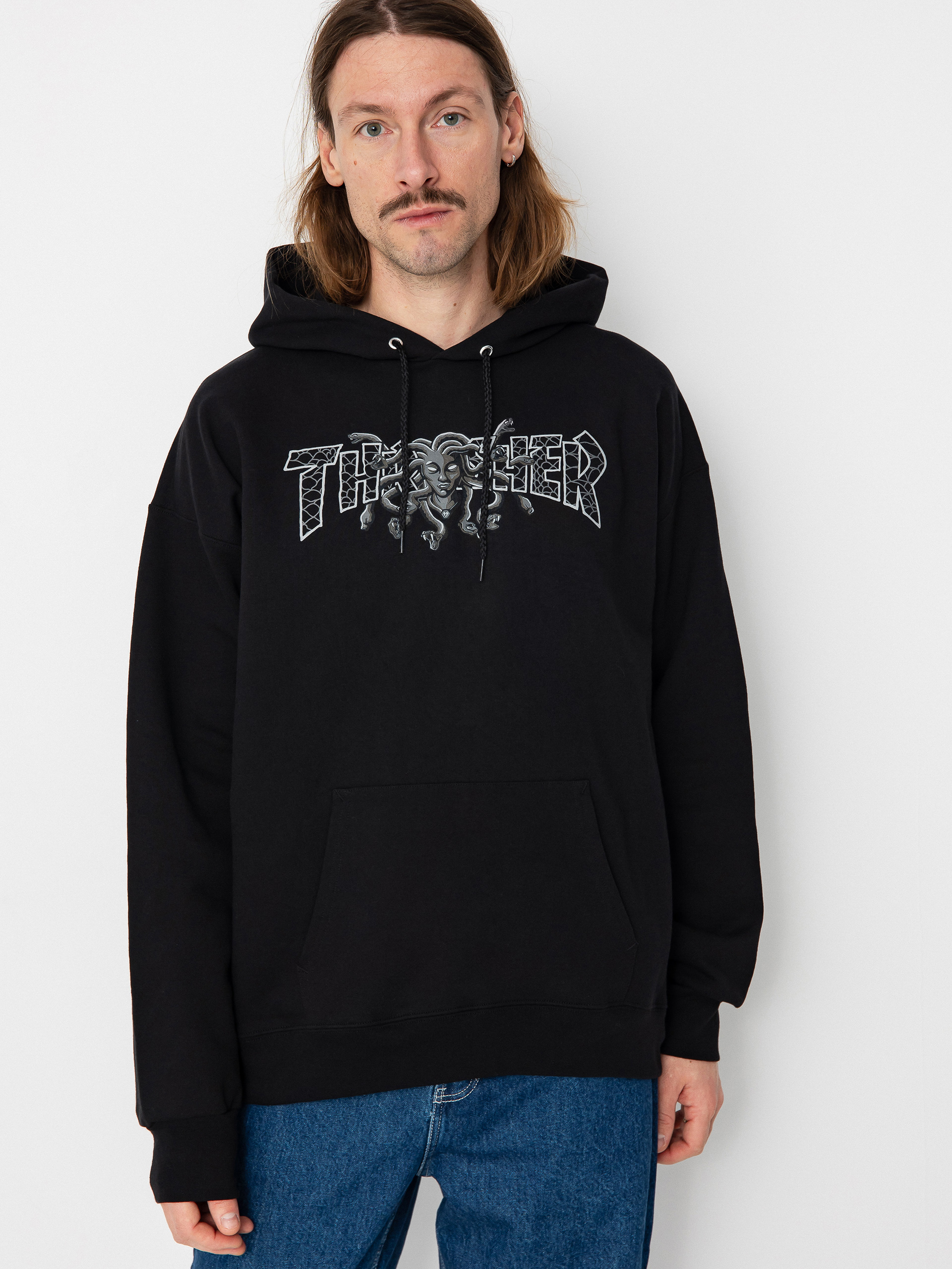 Hanorac cu glugă Thrasher Medusa HD (black)