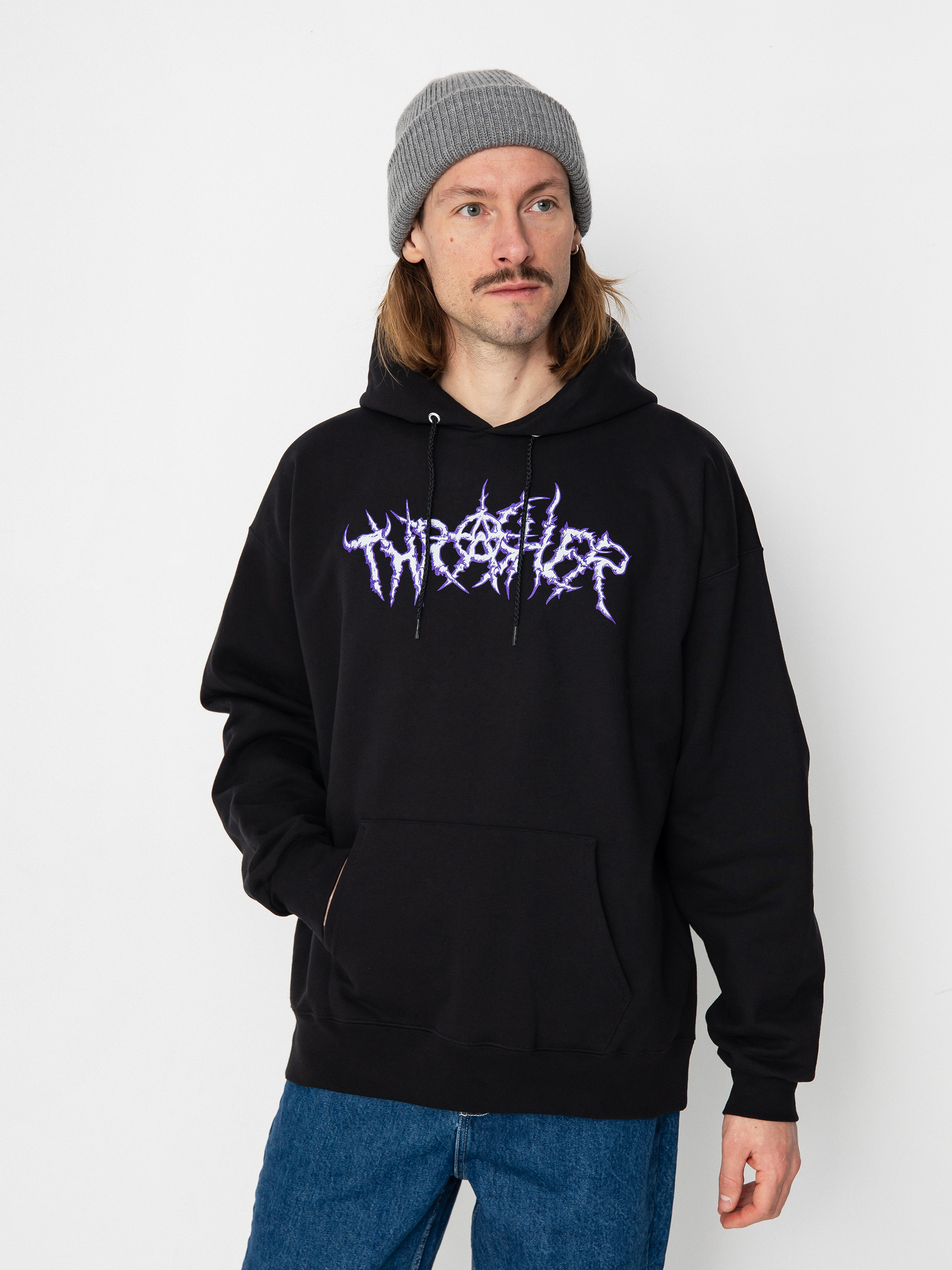 Hanorac cu glugă Thrasher Thorns HD (black)