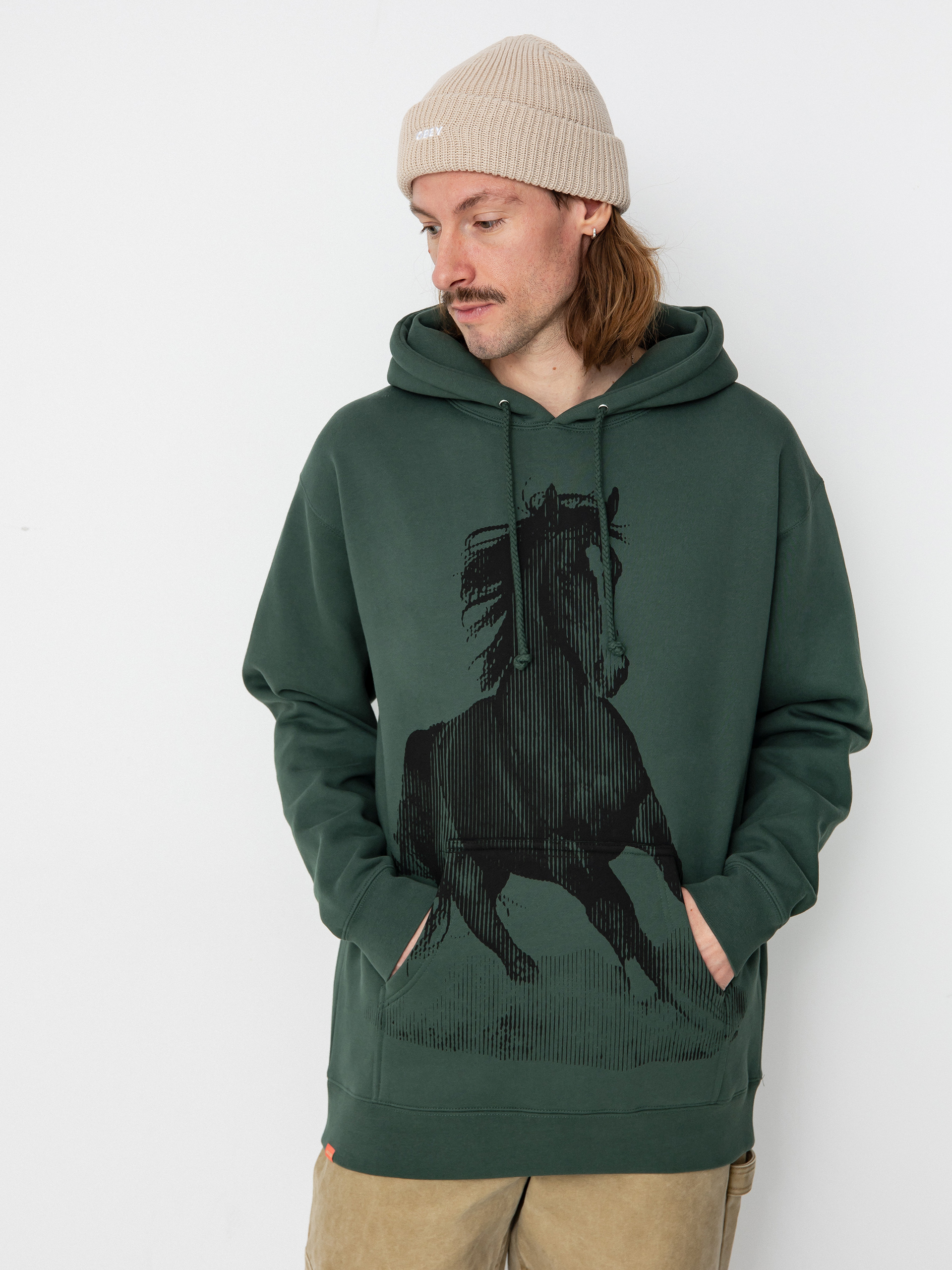 Hanorac cu glugă Jacuzzi Horse Premium HD (alpine green)