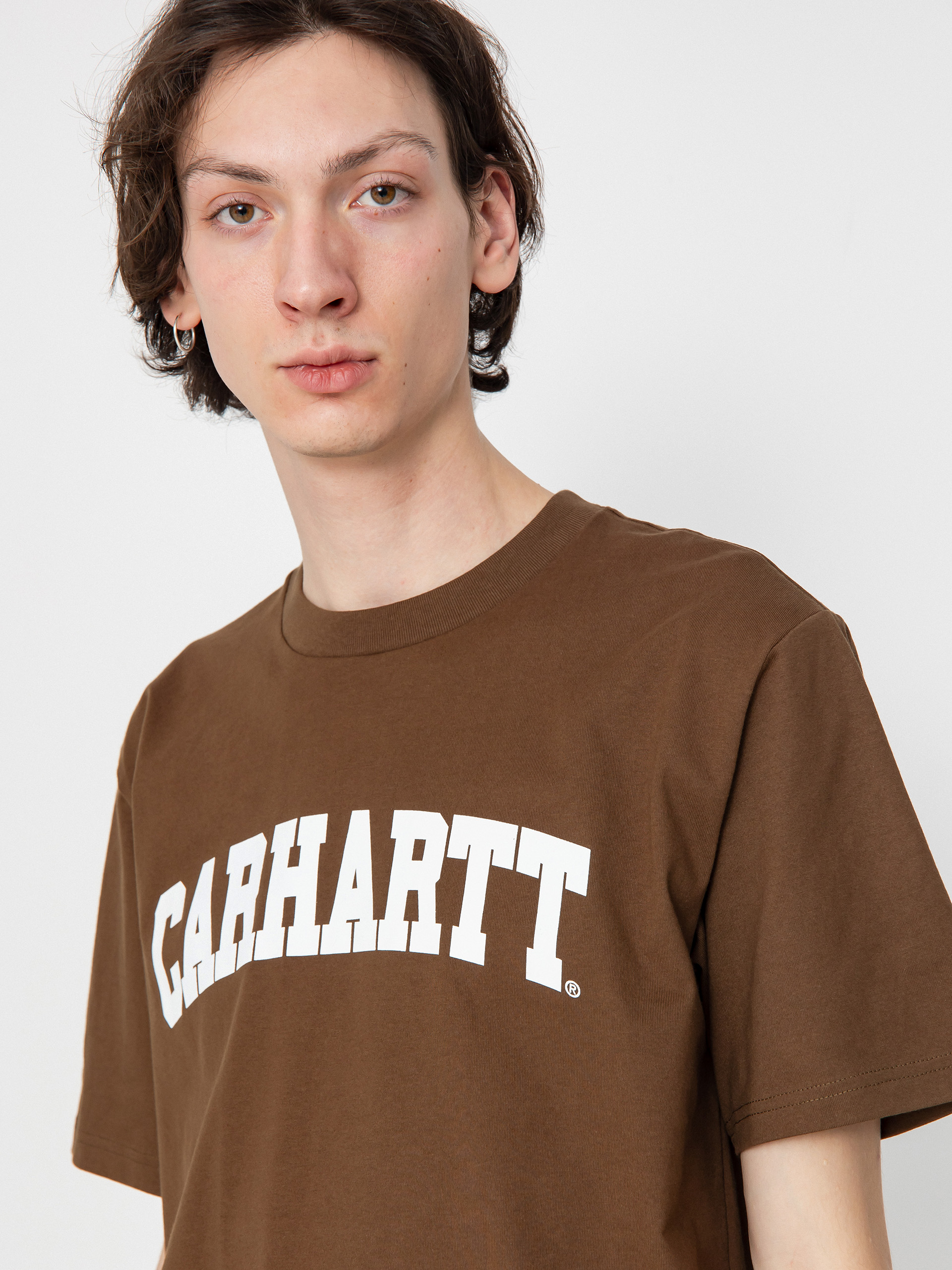 Tricou Carhartt WIP University (lumber/white)