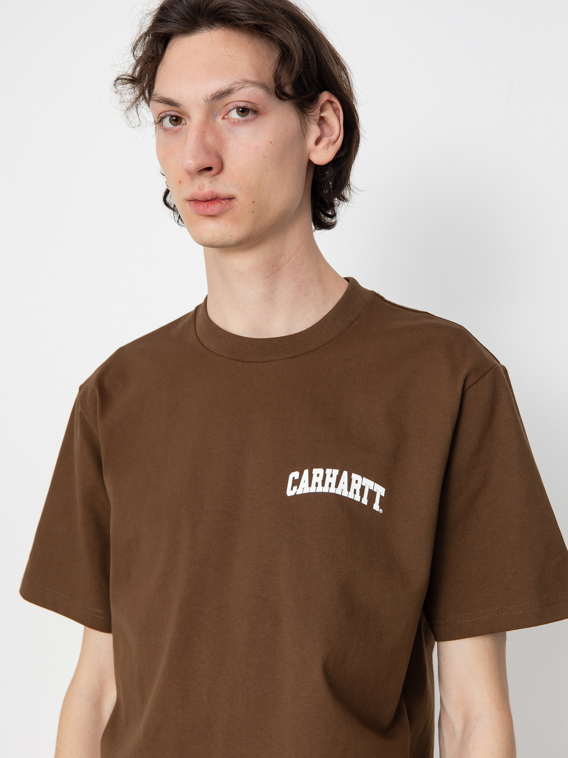 Tricou Carhartt WIP University Script (lumber/white)