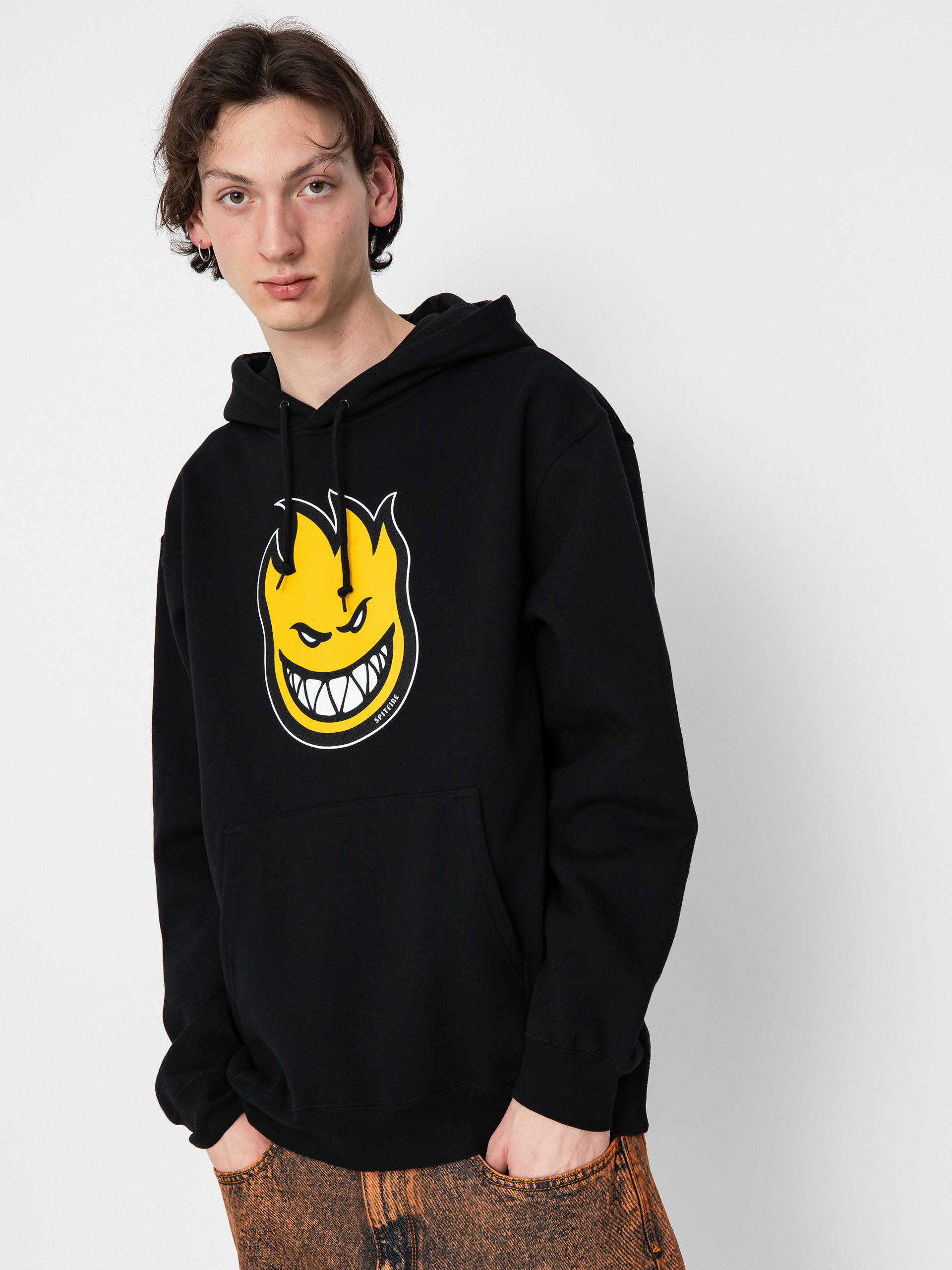 Hanorac cu glugă Spitfire Bighead Fill HD (black/gold)