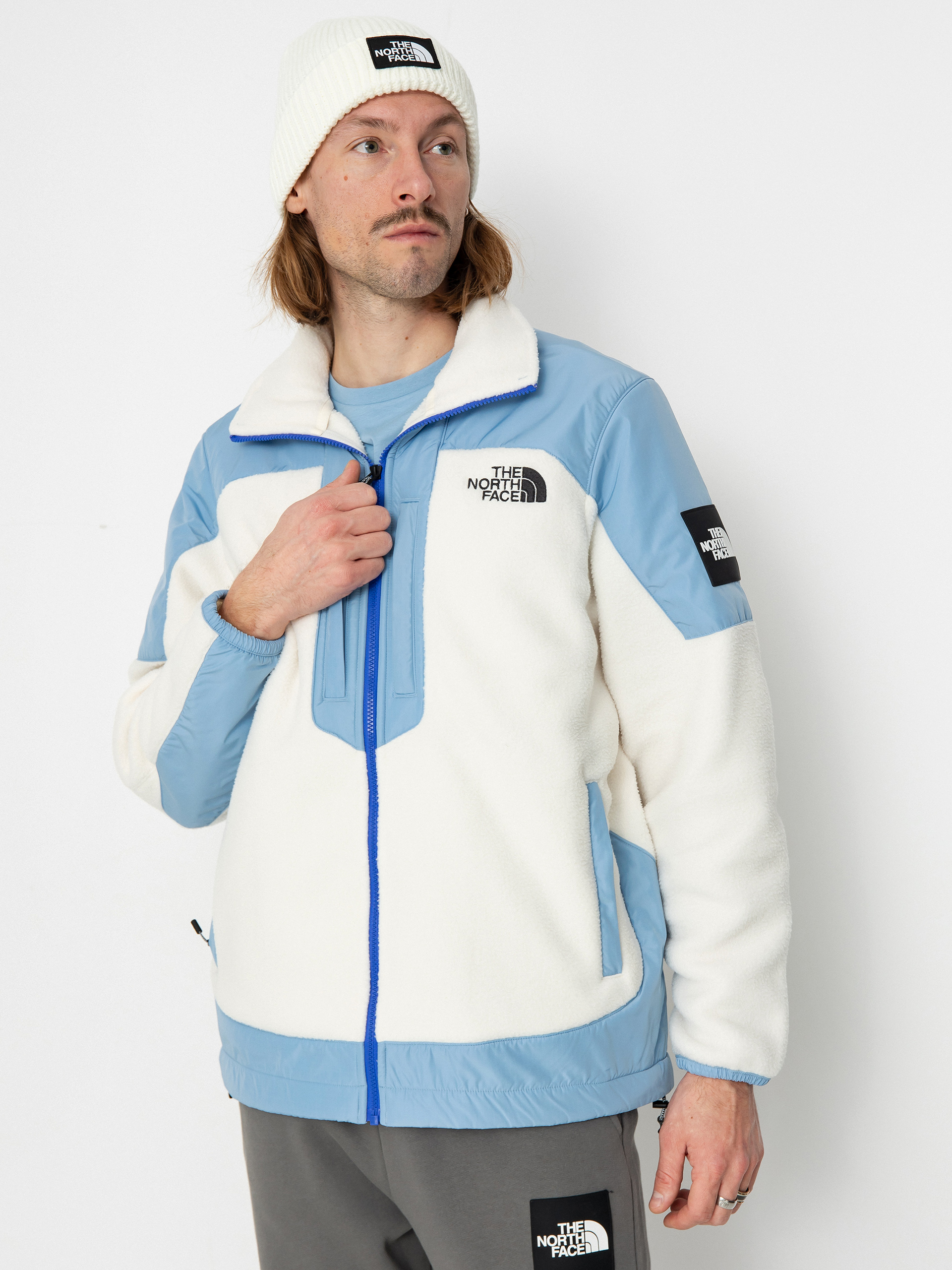 Geacă The North Face M Fleeski Y2K Fz (white dune/steel blue)