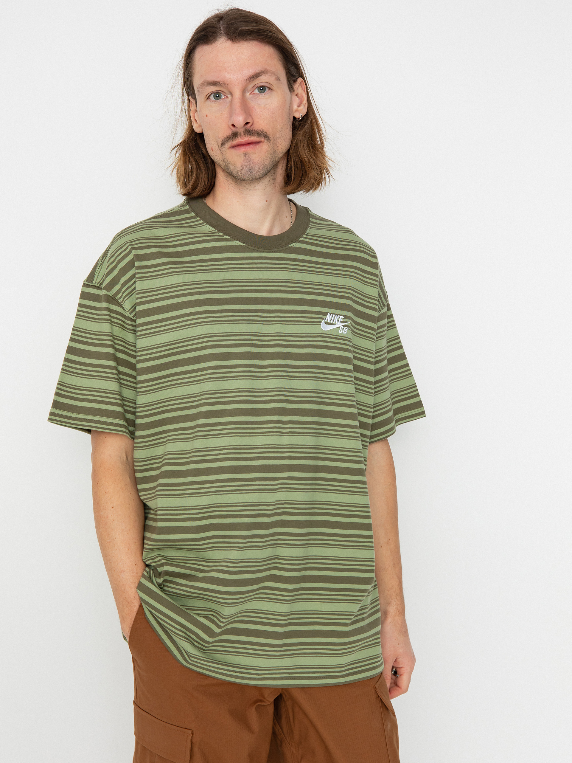 Tricou Nike SB M90 Stripe (oil green)