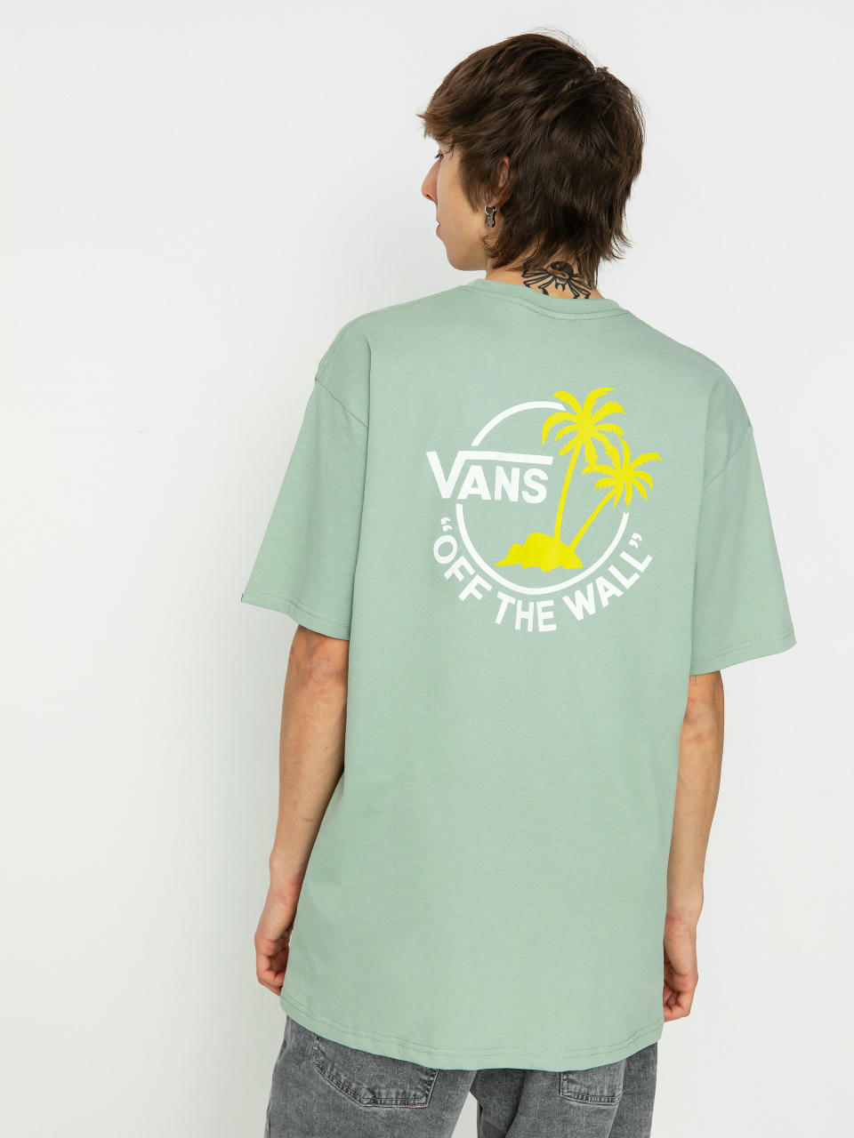 Tricou Vans Classic Mini Dual Palm II (iceberg green/white)