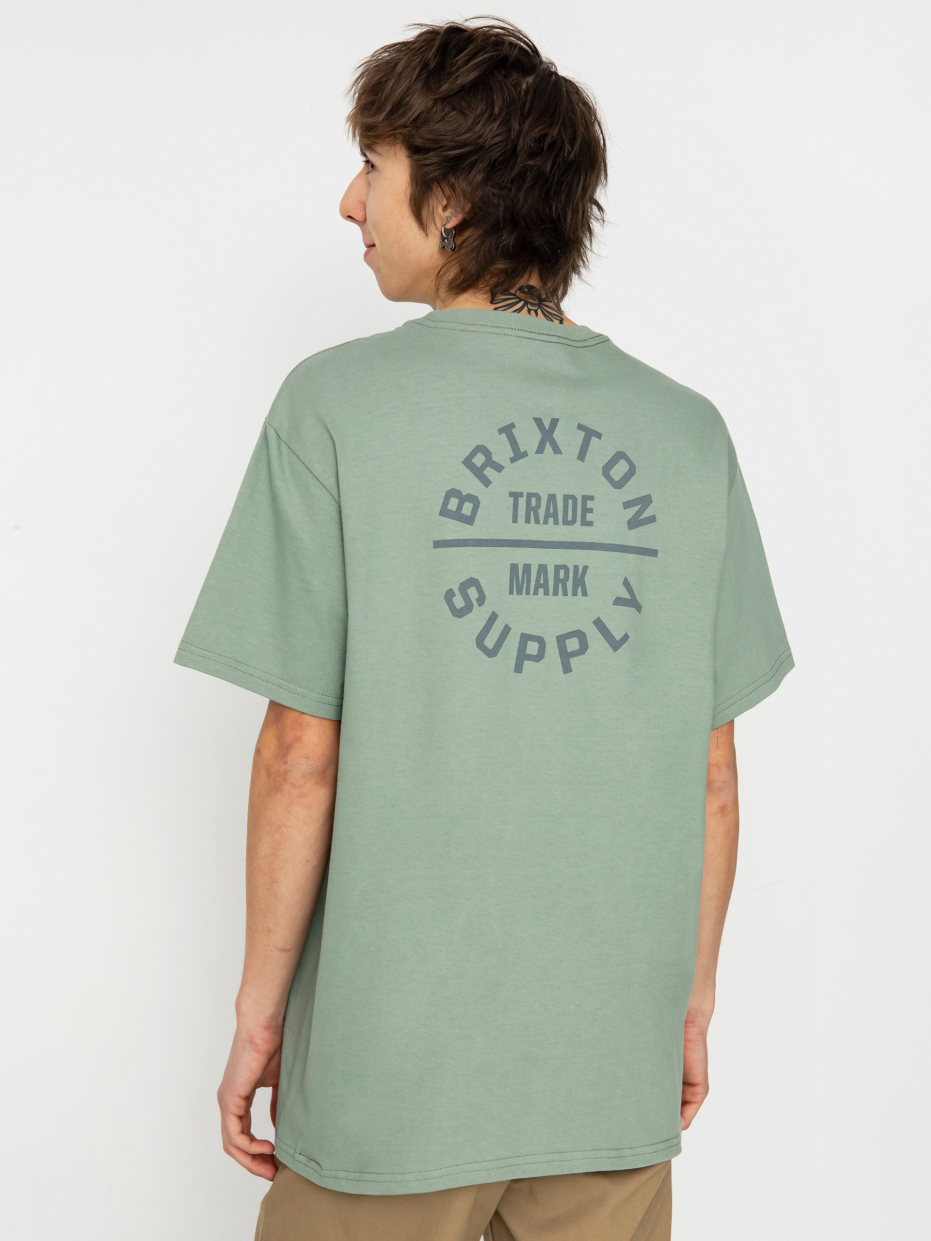 Tricou Brixton Oath V Stt (chinois green/charcoal)