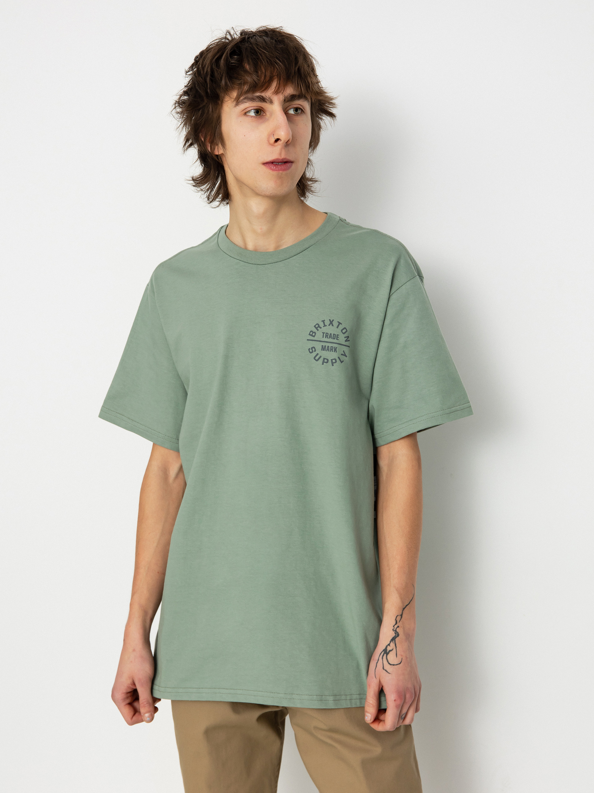 Tricou Brixton Oath V Stt (chinois green/charcoal)
