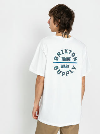 Tricou Brixton Oath V Stt (white/chinois green/blue danub)