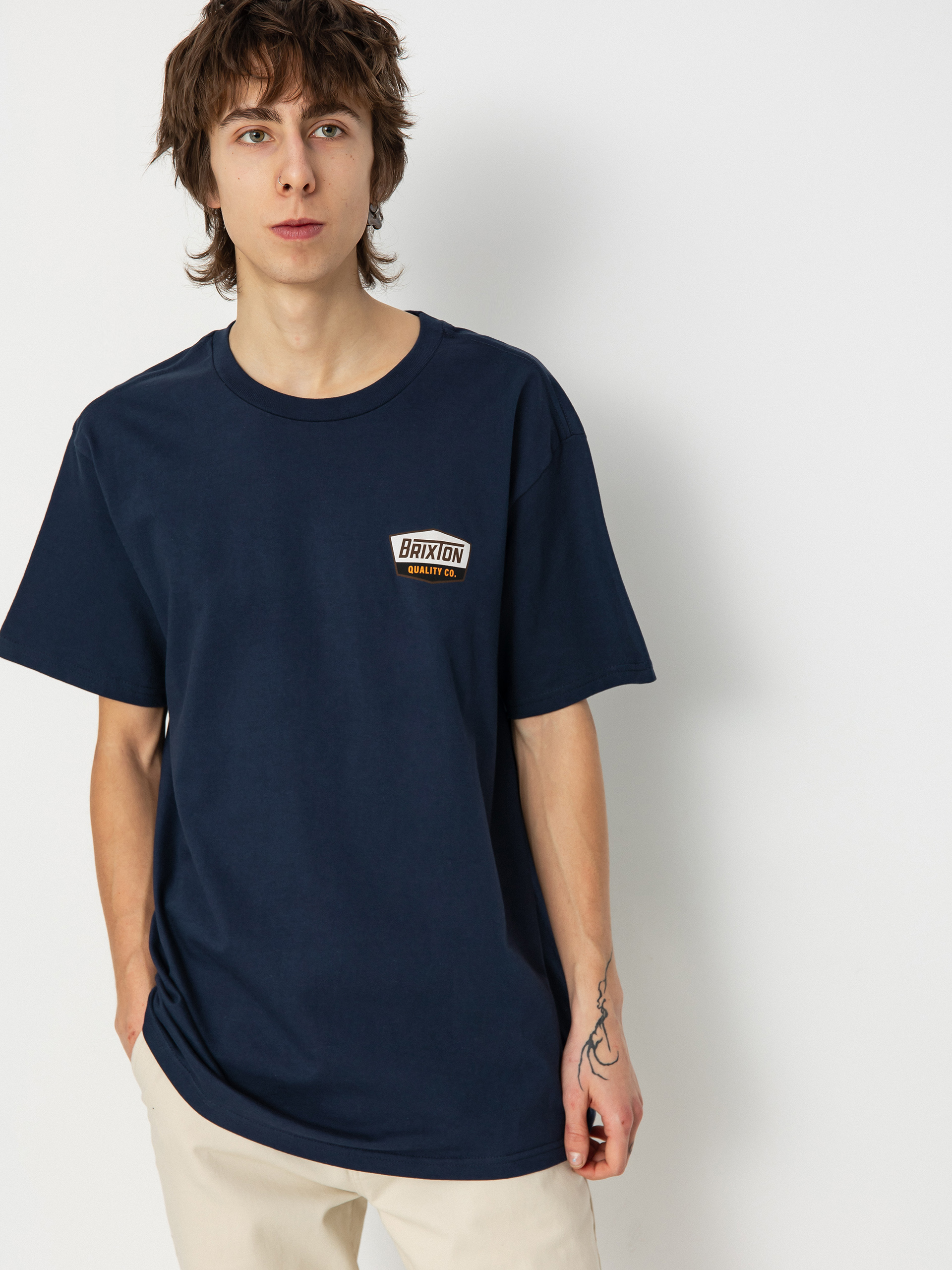 Tricou Brixton Regal Stt (washed navy/sepia)