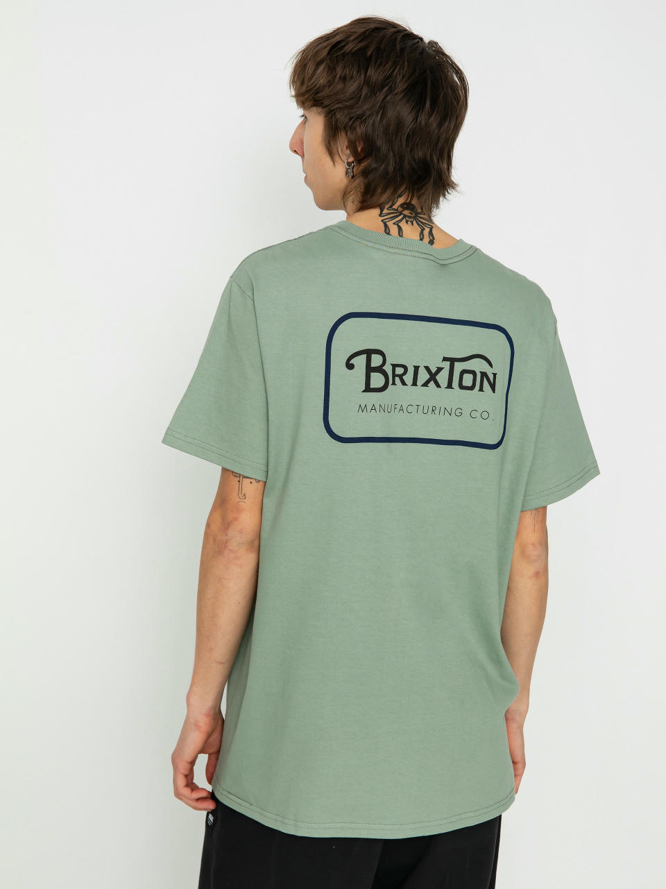 Tricou Brixton Grade Stt (chinois green/washed navy/wash)