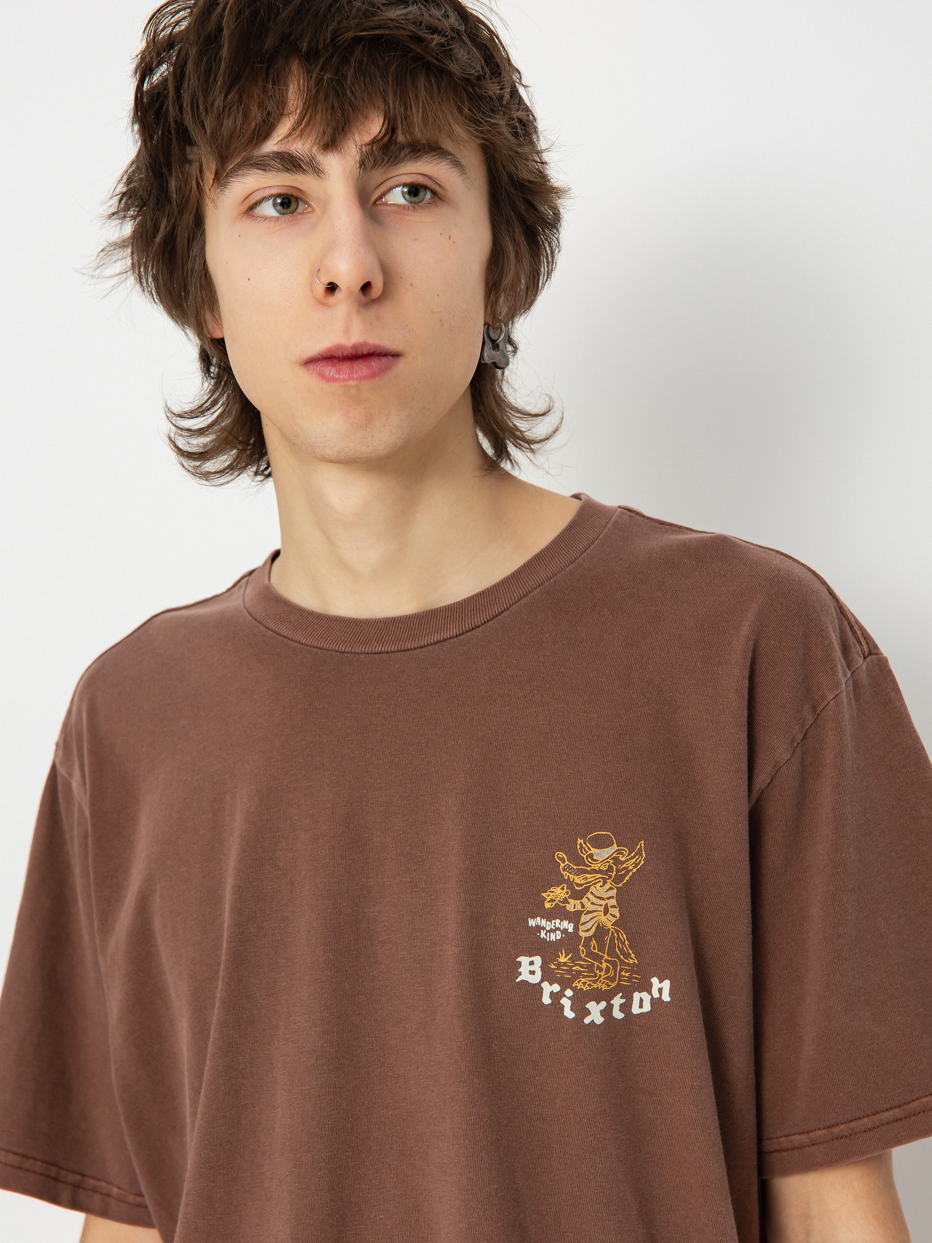 Tricou Brixton Oakwood Stt (sepia worn wash)