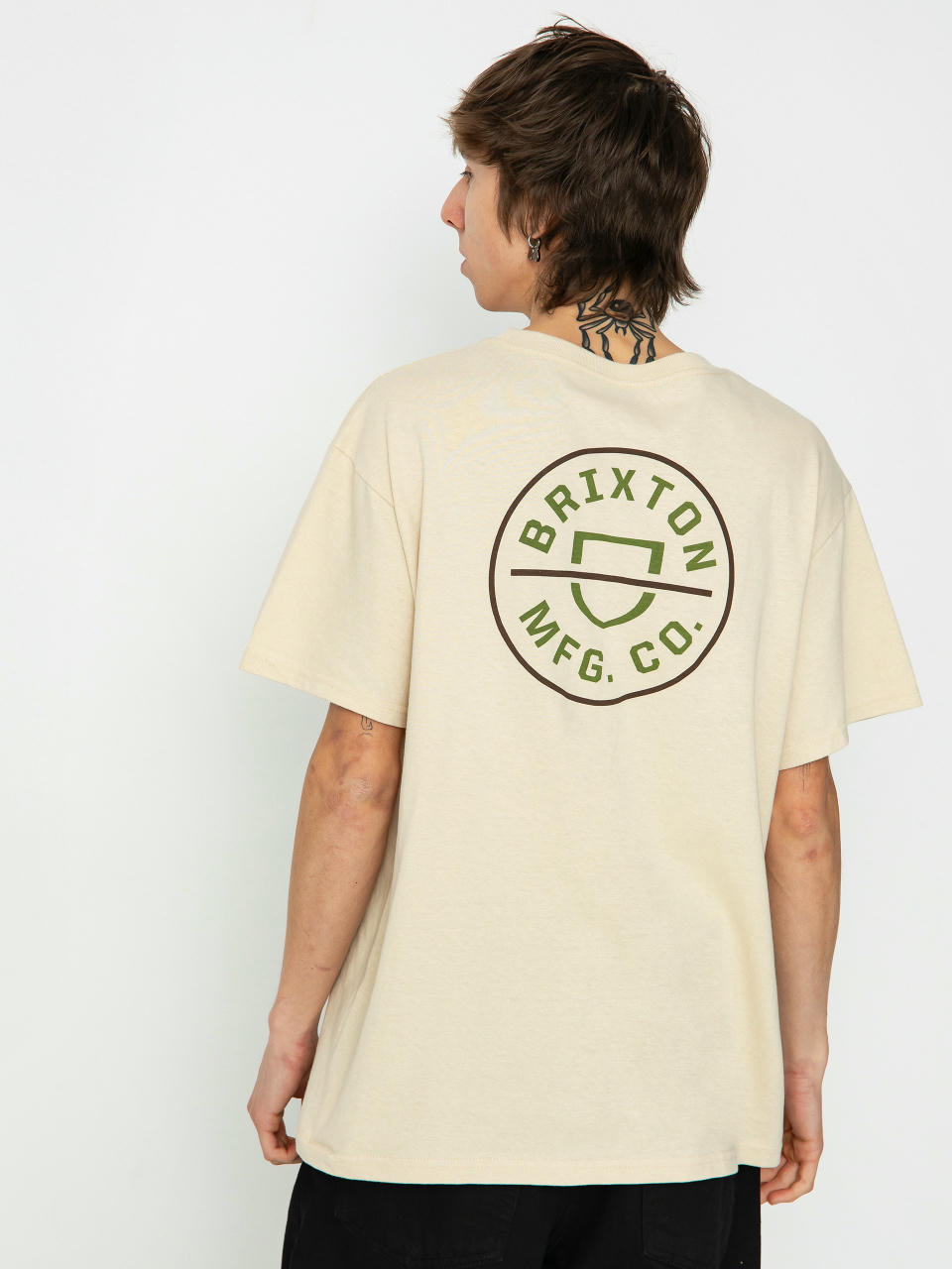 Tricou Brixton Crest II Stt (cream/sea kelp/sepia)