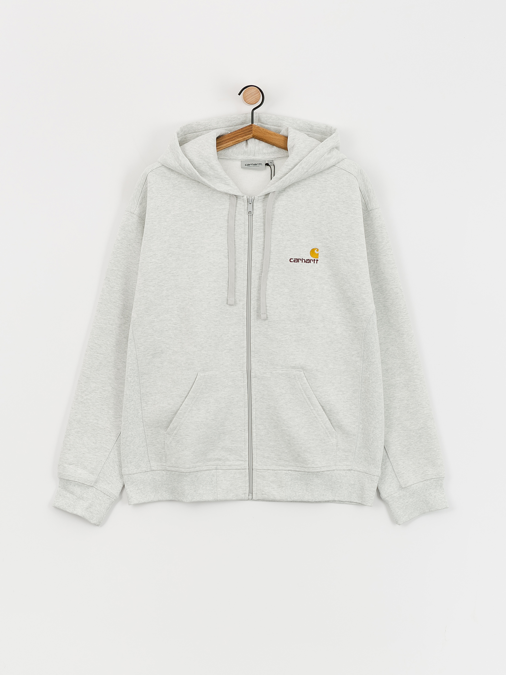 Hanorac cu glugă Carhartt WIP American Script ZHD (ash heather)