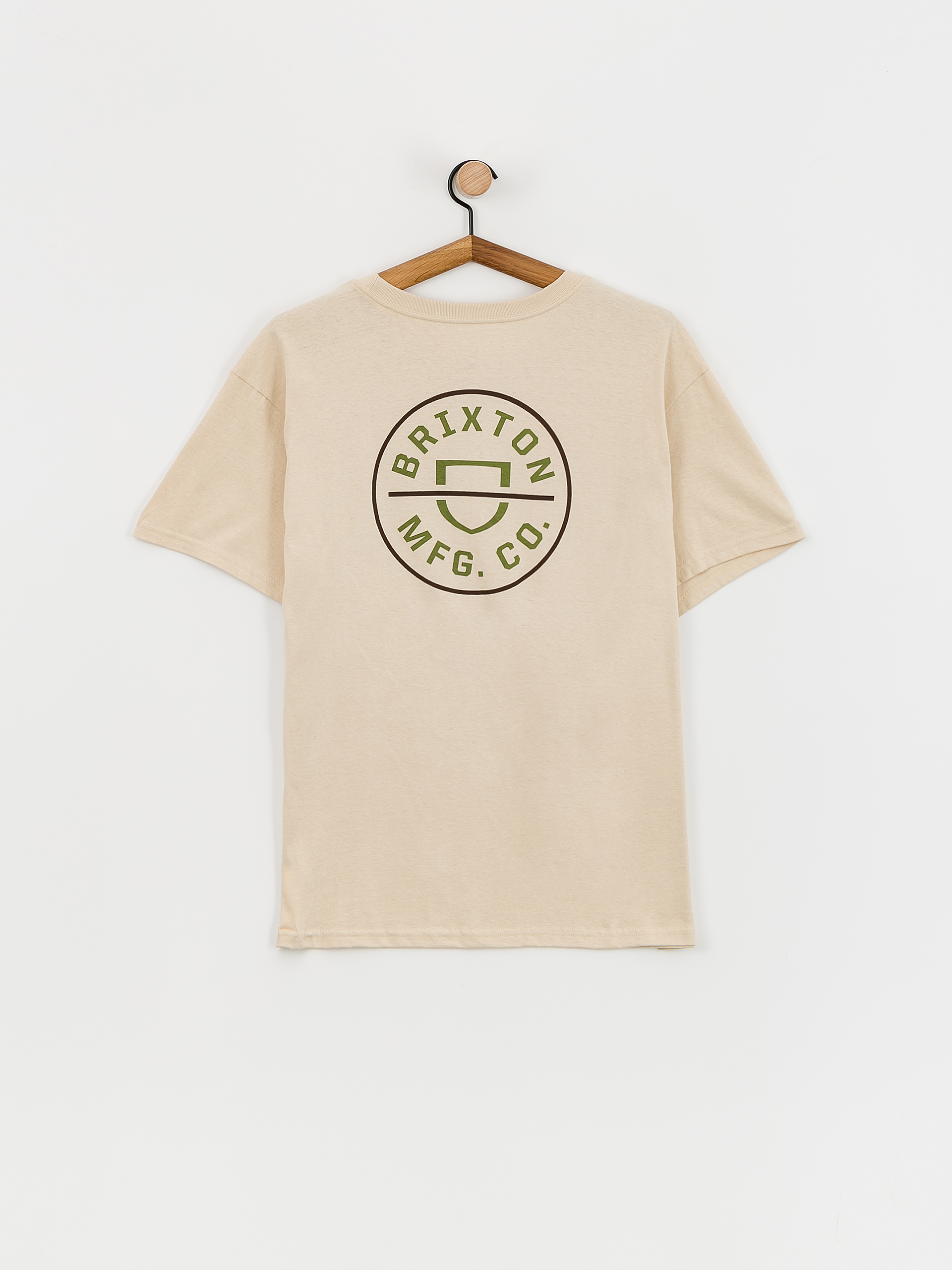 Tricou Brixton Crest II Stt (cream/sea kelp/sepia)