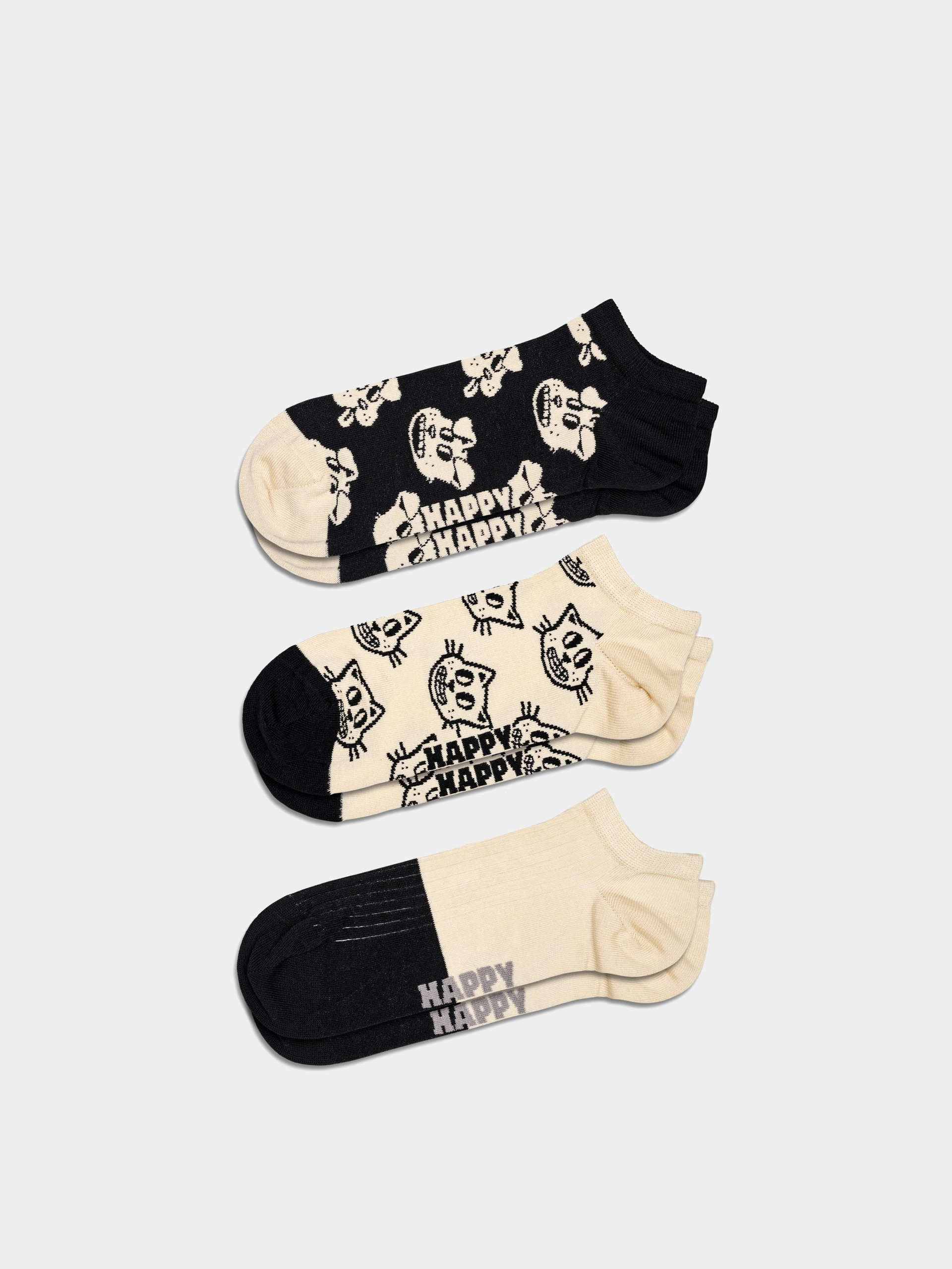 Șosete Happy Socks 3-Pack Pets Low (black)