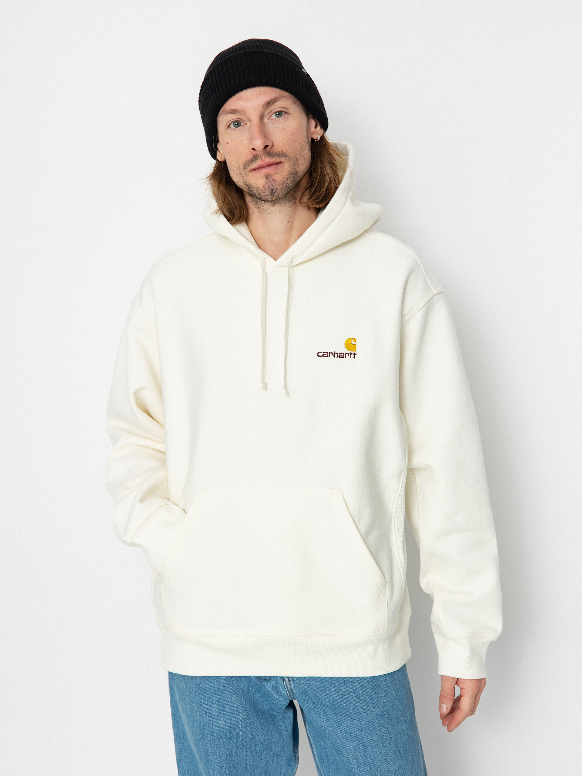 Hanorac cu glugă Carhartt WIP American Script HD (wax)