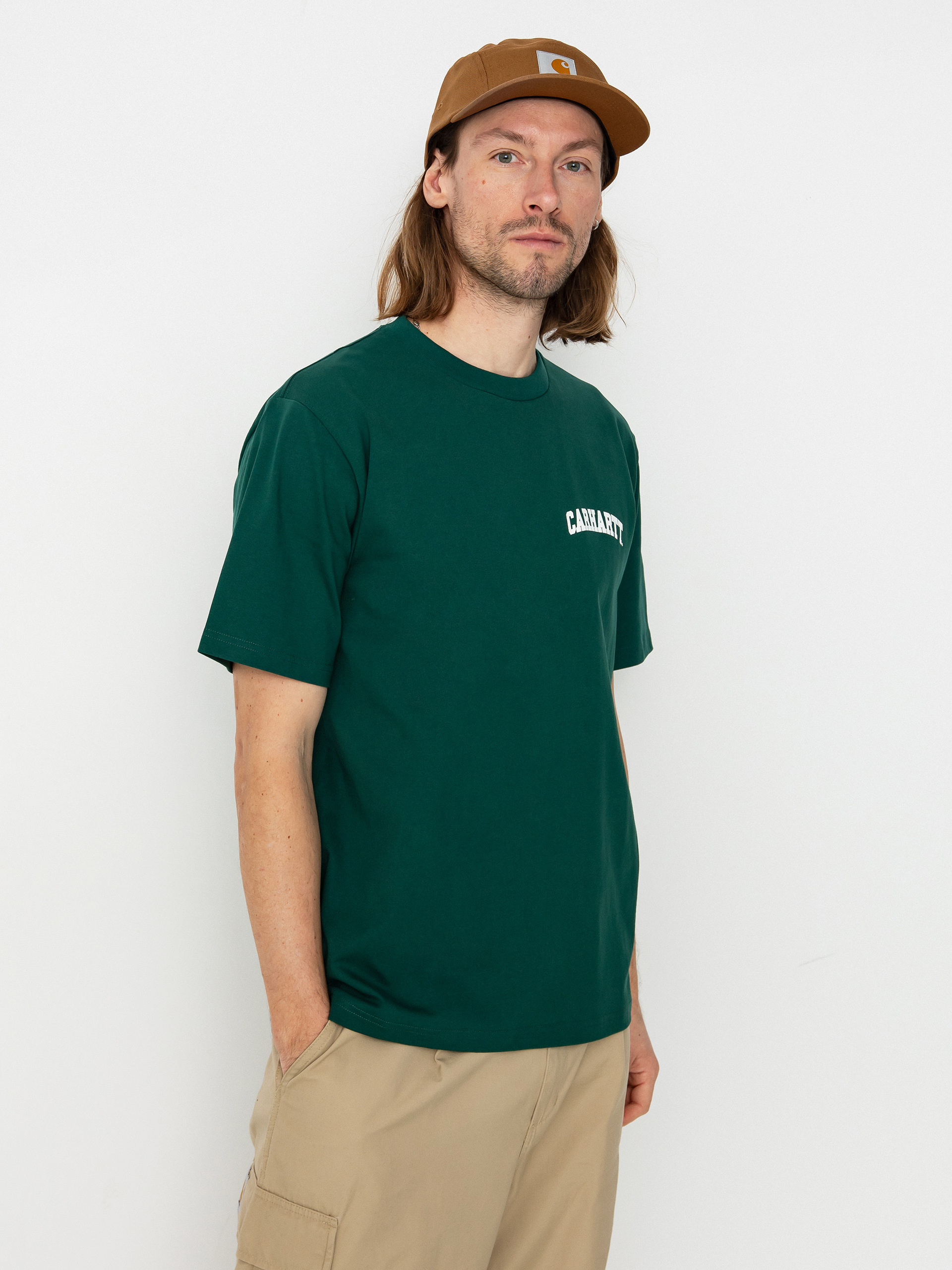 Tricou Carhartt WIP University Script (chervil/white)