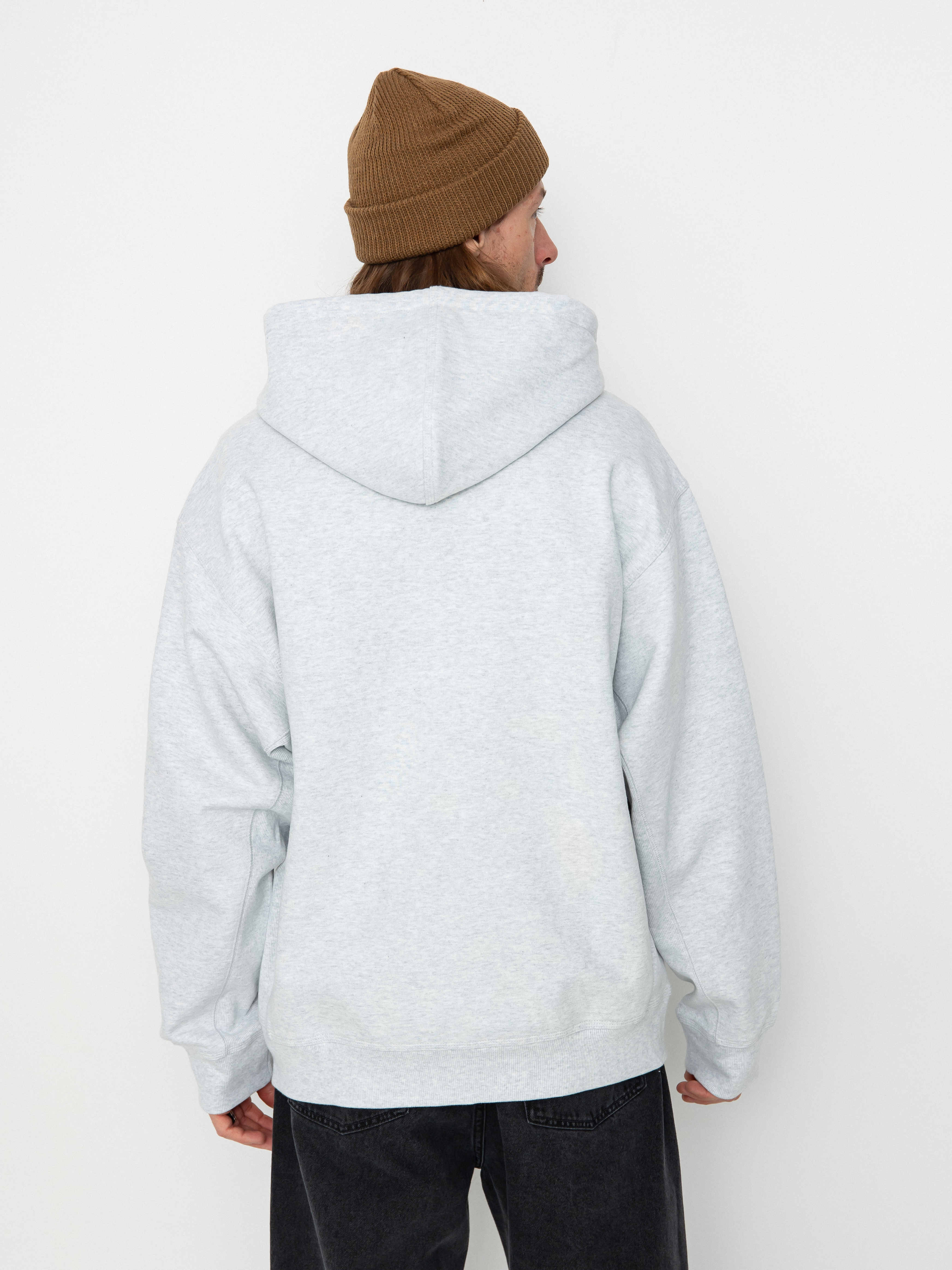Hanorac cu glugă Carhartt WIP American Script ZHD (ash heather)