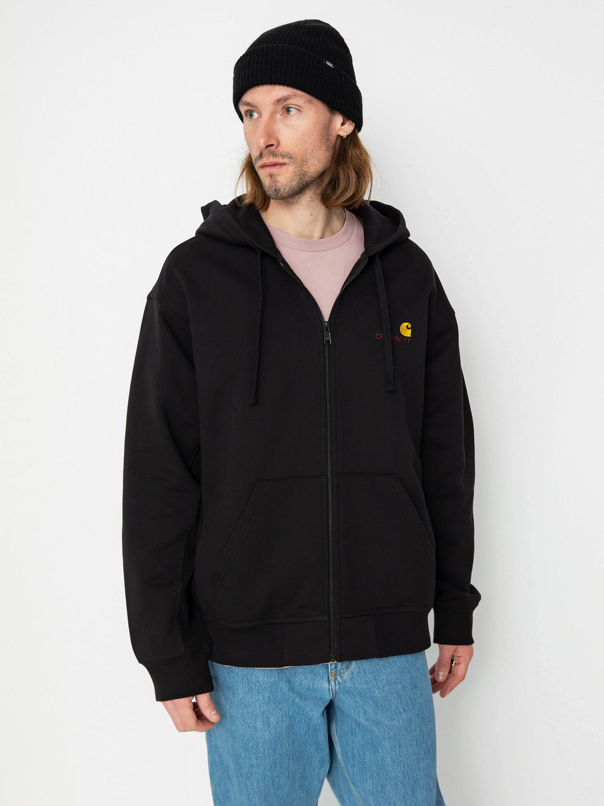 Hanorac cu glugă Carhartt WIP American Script ZHD (black)