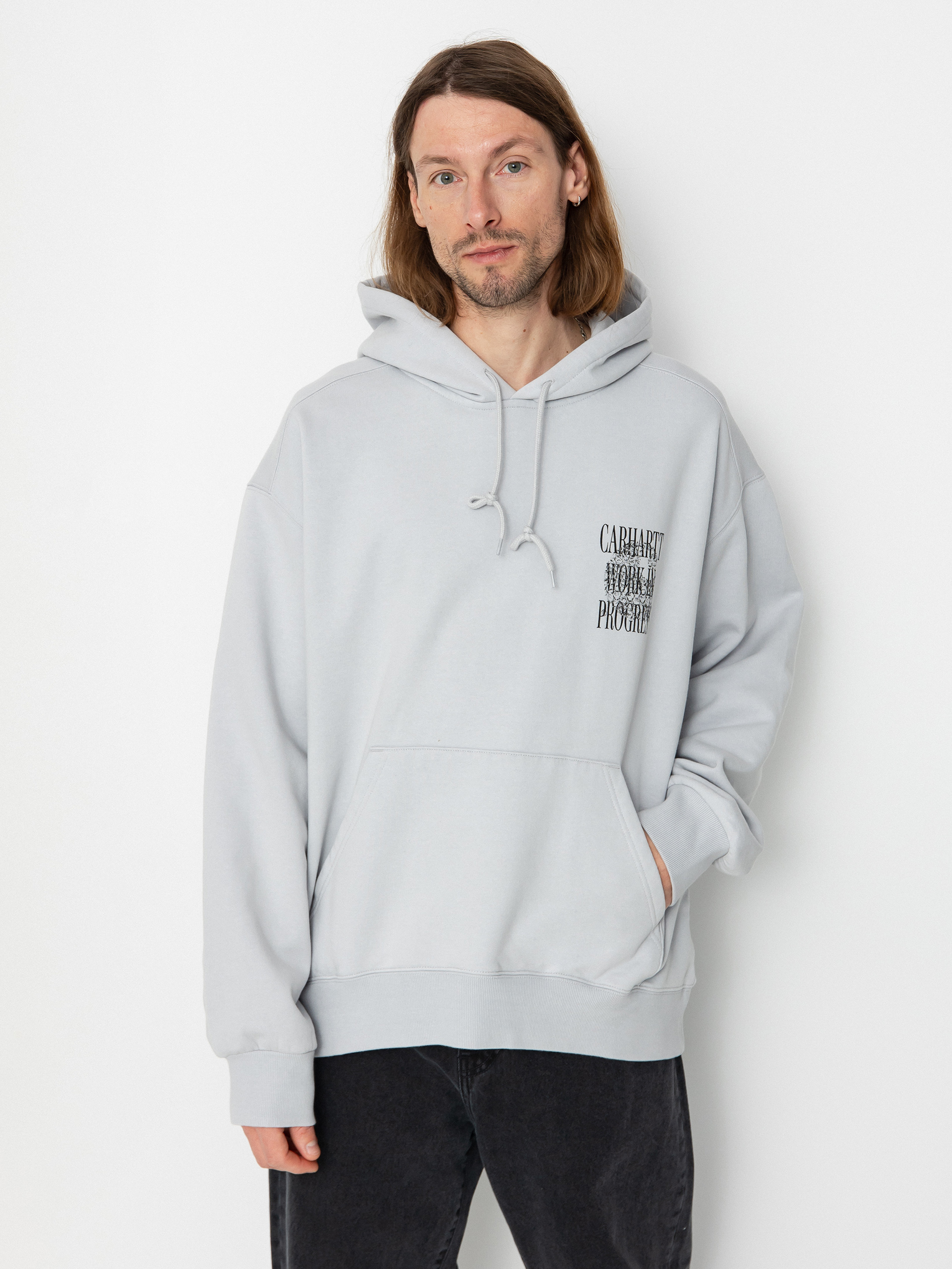 Hanorac cu glugă Carhartt WIP Always a WIP HD (sonic silver)