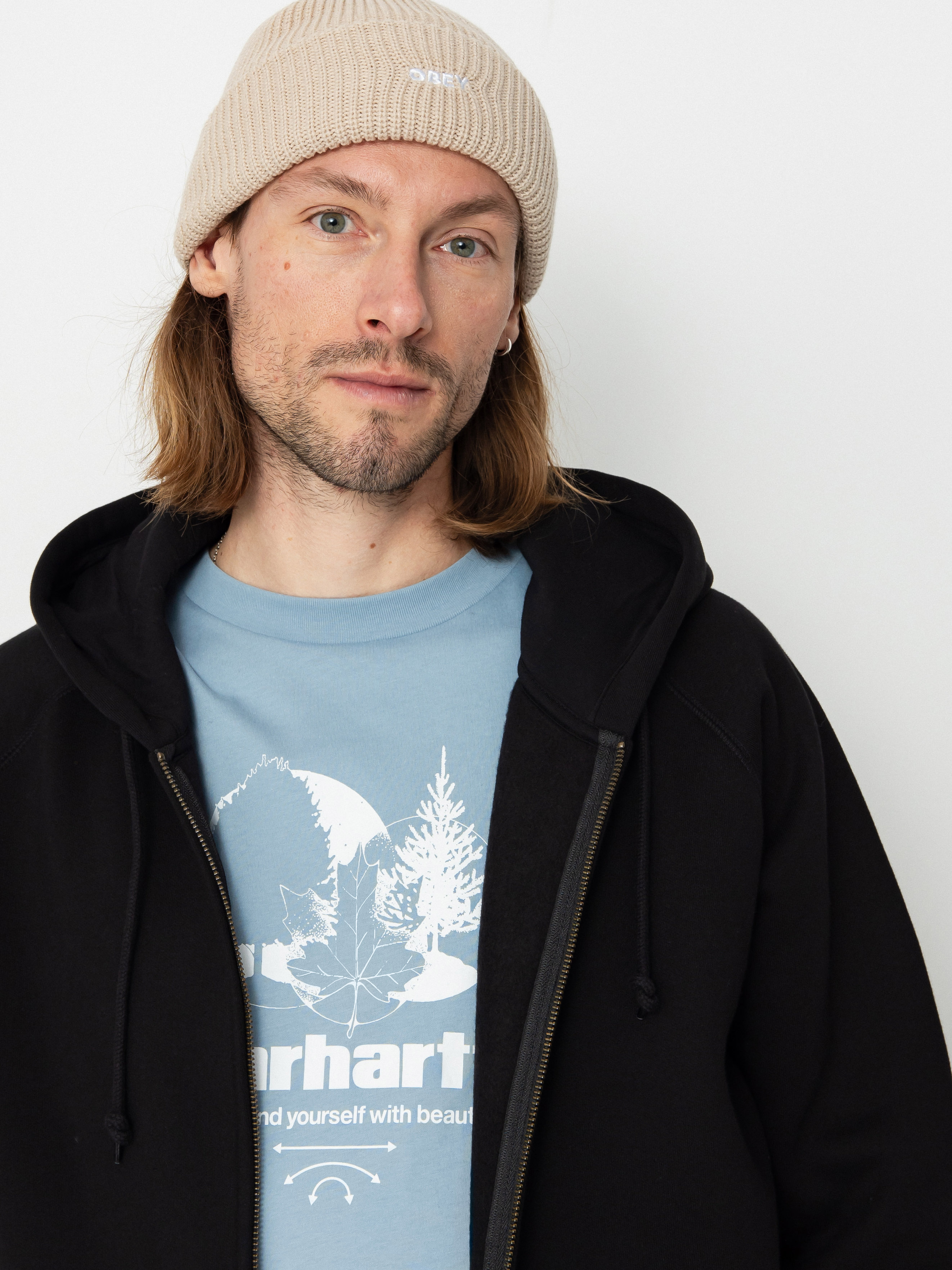 Hanorac cu glugă Carhartt WIP Chase ZHD (black/gold)
