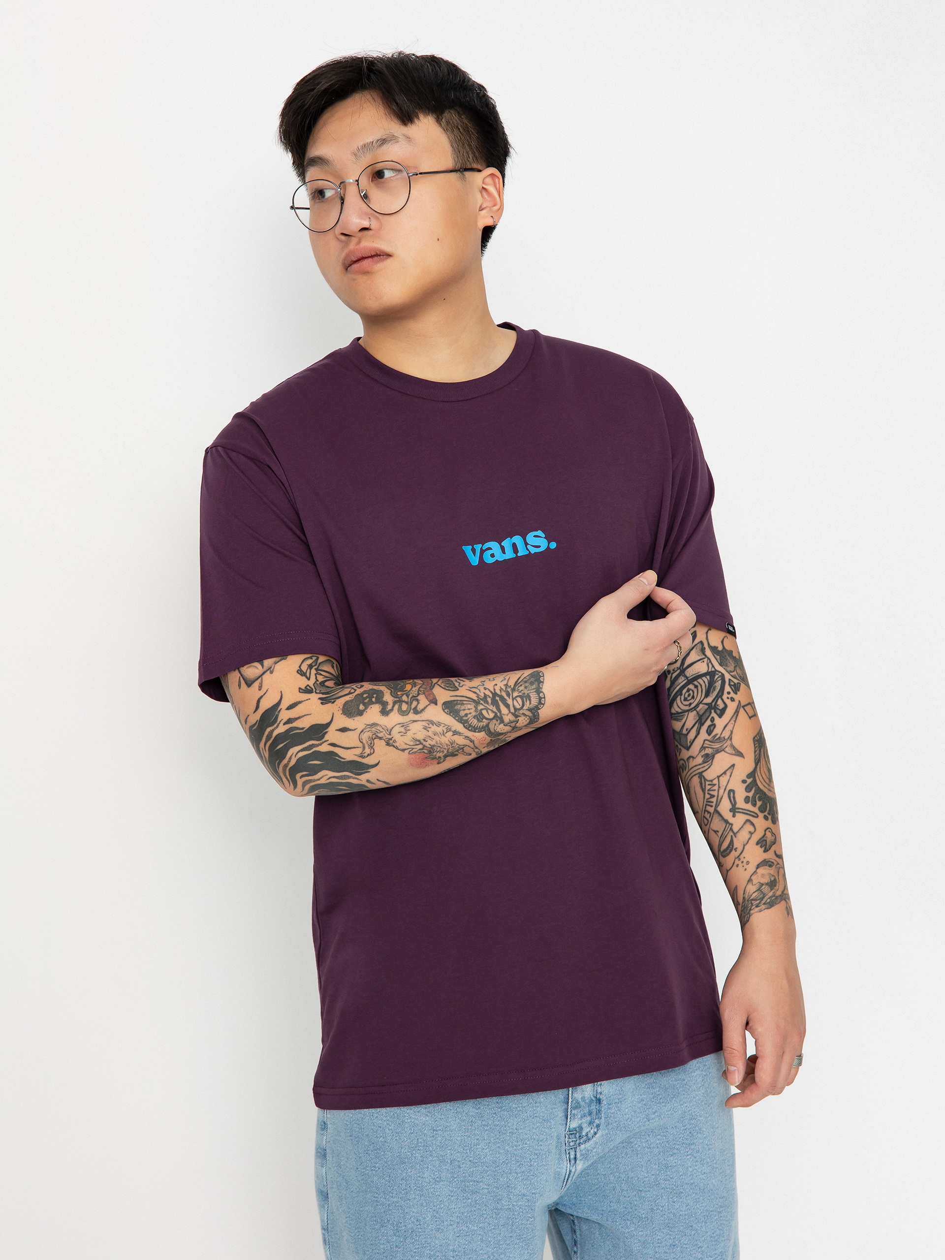 Tricou Vans Lower Corecase (blackberrywine/malibubl)