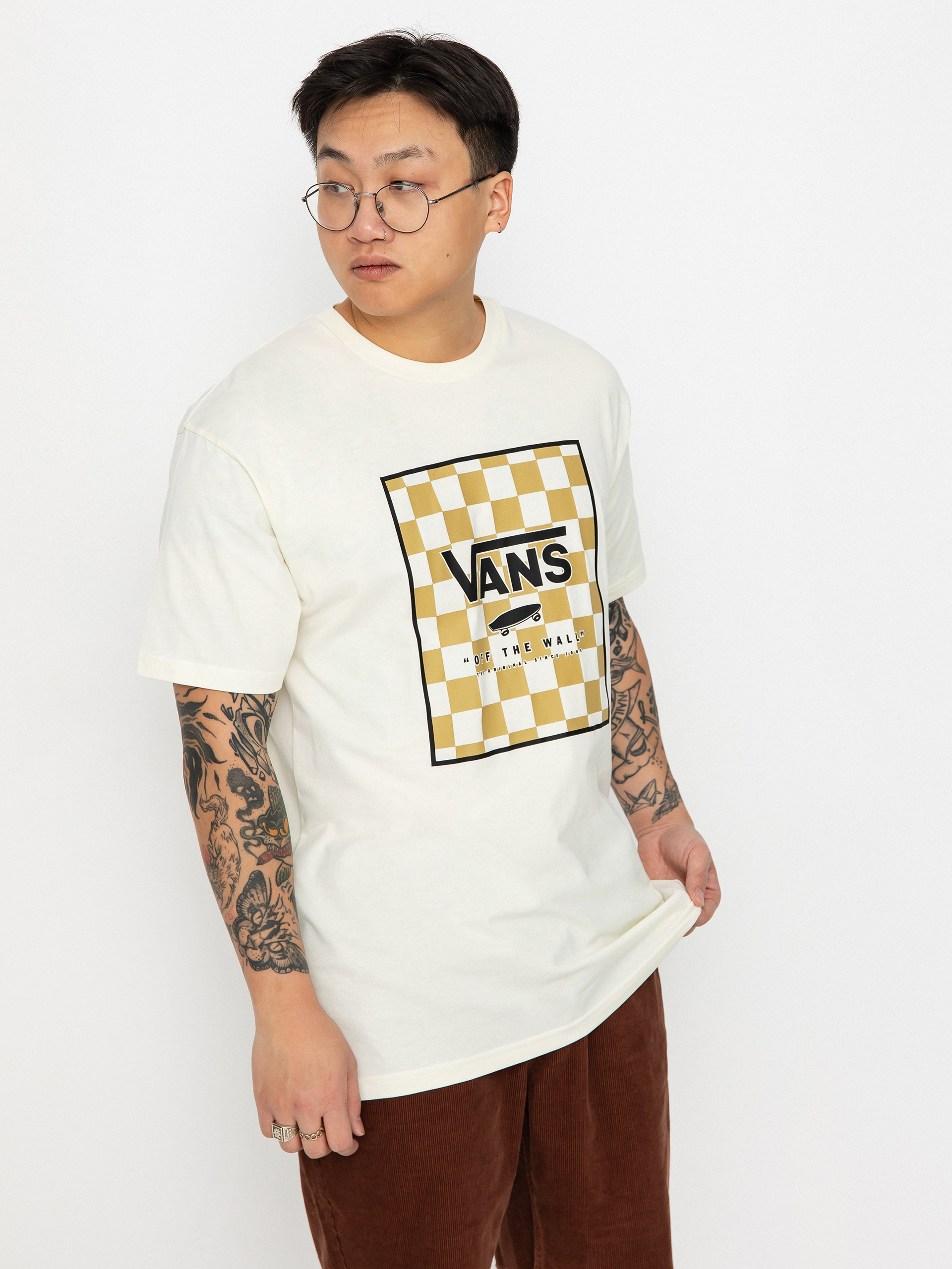 Tricou Vans Classic Print Box (marshmallow/black)