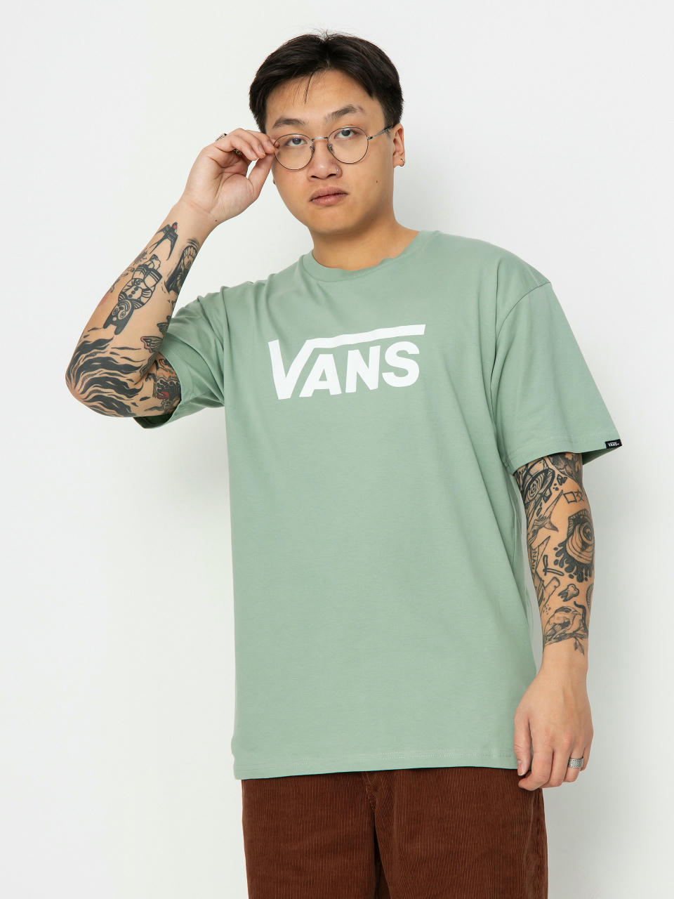 Tricou Vans Classic (iceberg green/white)