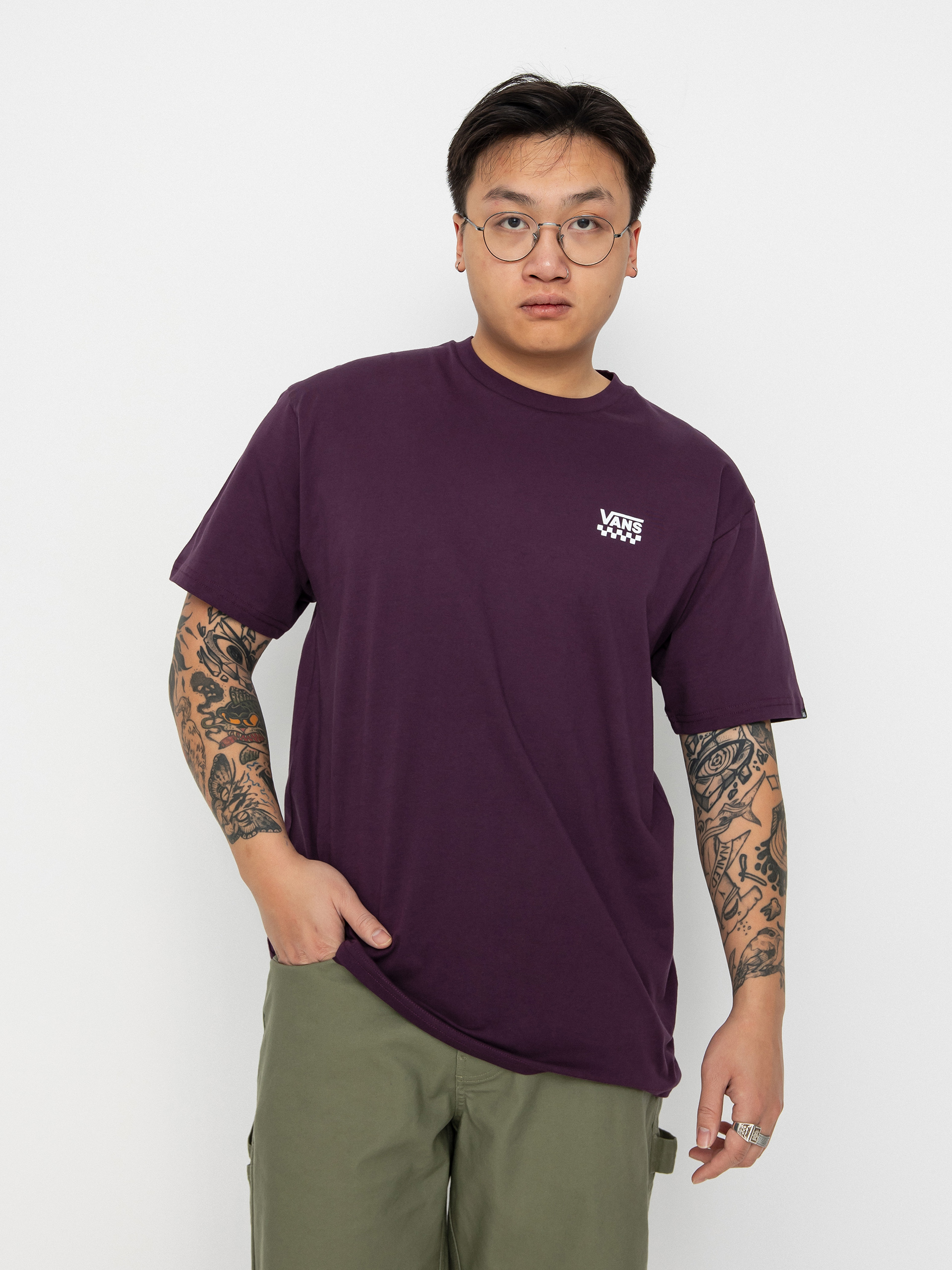 Tricou Vans Left Chest Logo II (blackberry wine)