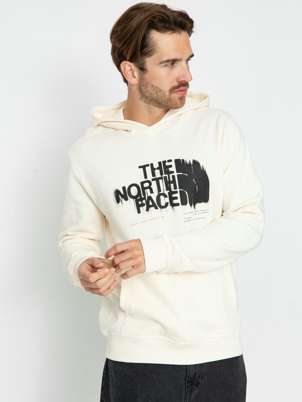 Hanorac cu glugă The North Face Graphic HD 3 (white dune)