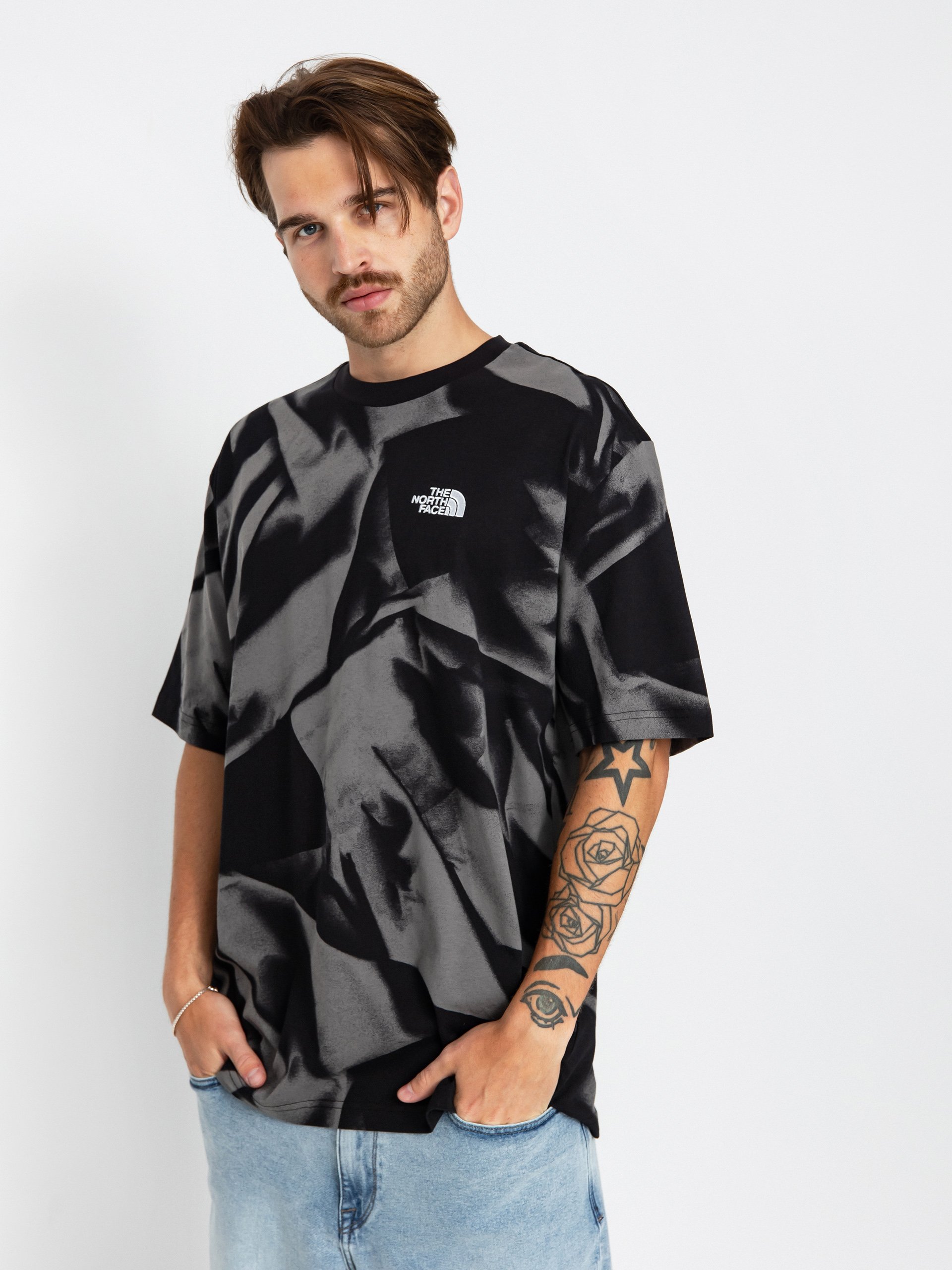 Tricou The North Face Oversize Simple Dome Print - negru (smoked