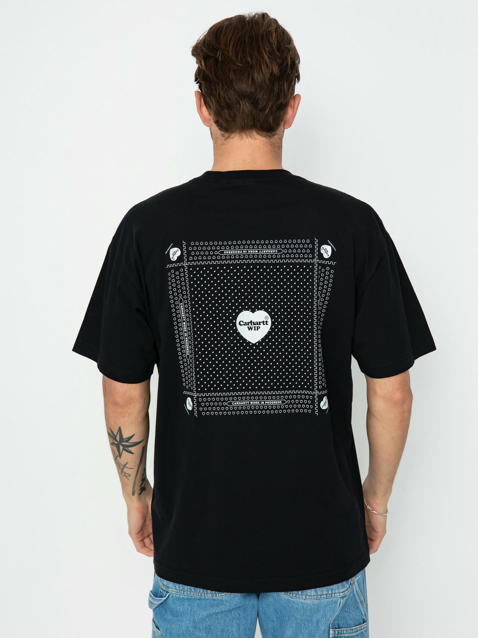 Tricou Carhartt WIP Heart Bandana (black/white)