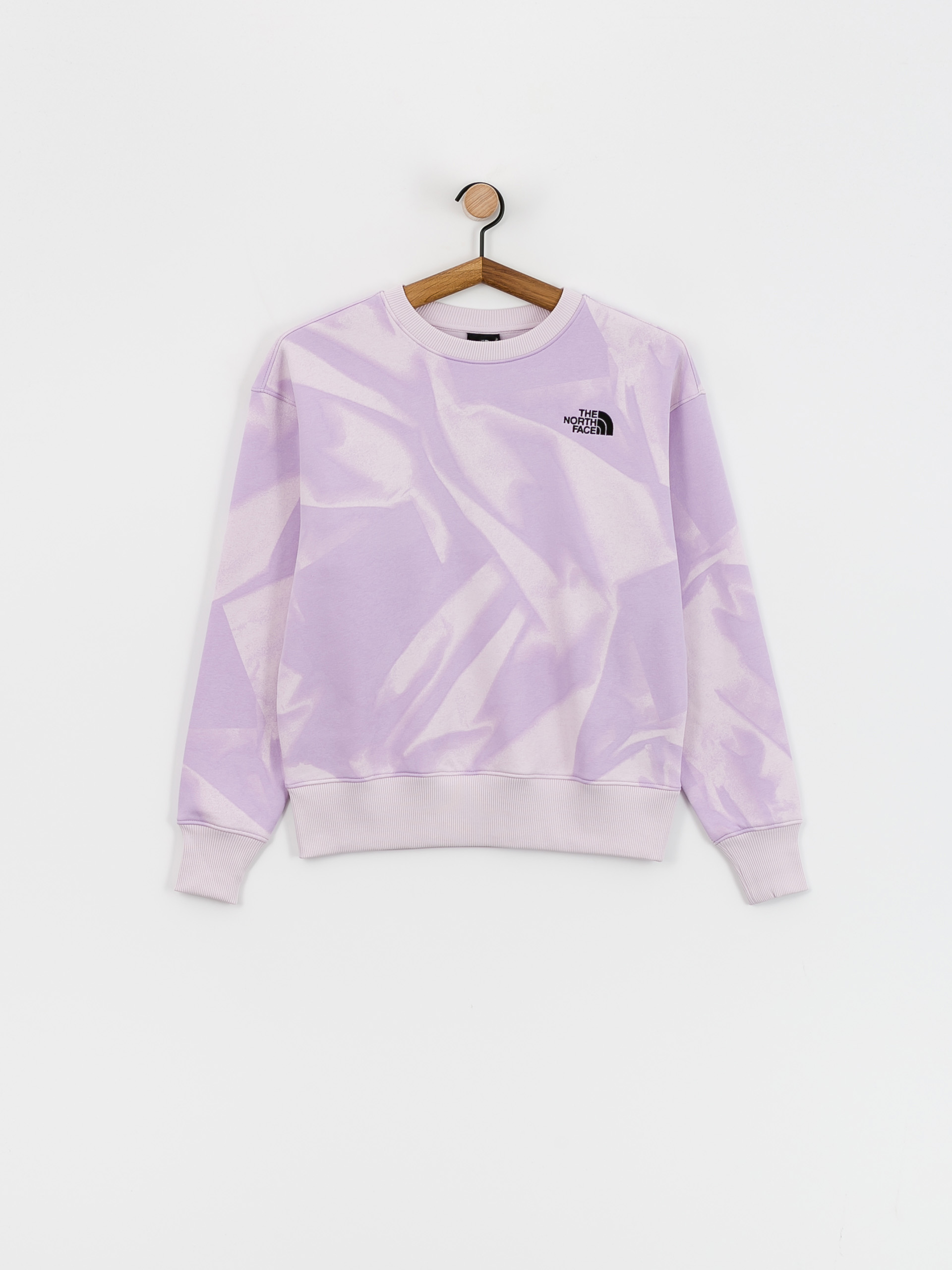 Hanorac The North Face Essential Crew Print Wmn (icy lilac garment fold)