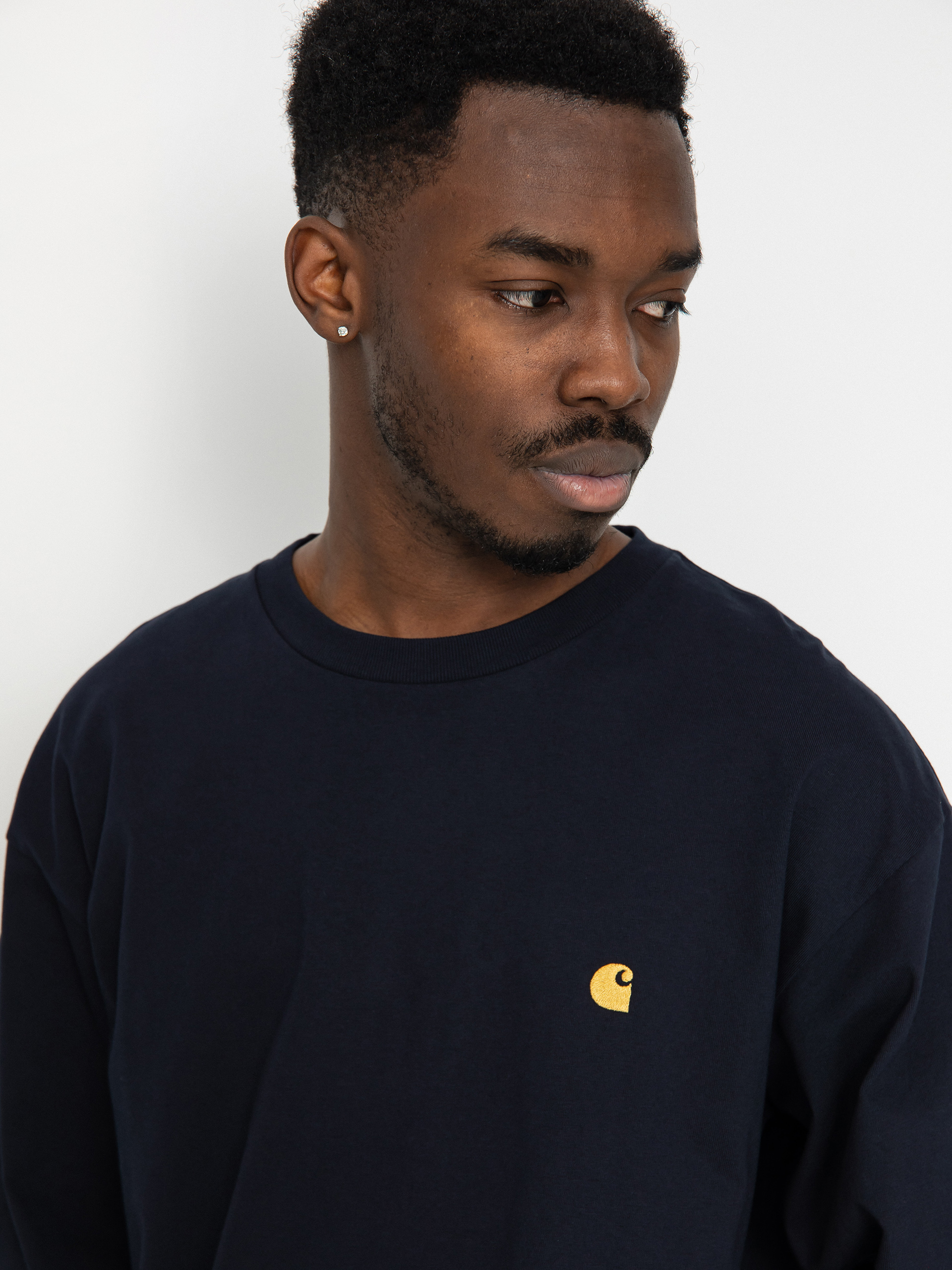 Longsleeve Carhartt WIP Chase (dark navy/gold)