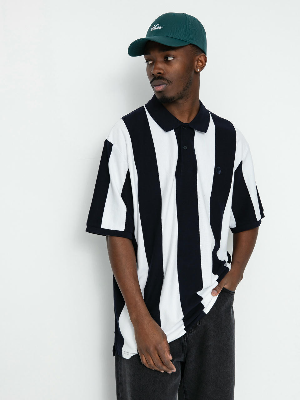 Tricou polo Carhartt WIP Hinton (hinton stripe/dark navy)