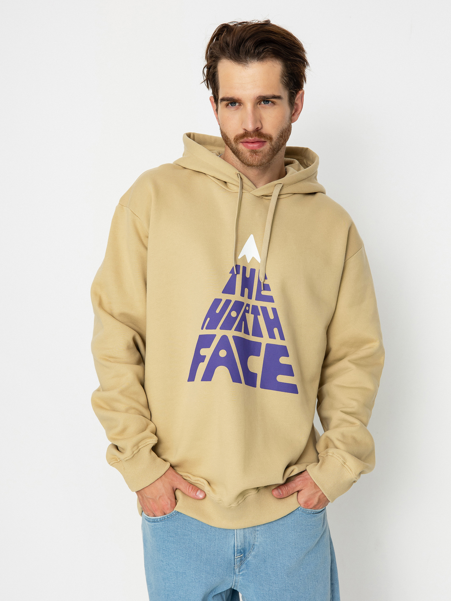 Hanorac cu glugă The North Face Mountain Play HD (khaki stone)
