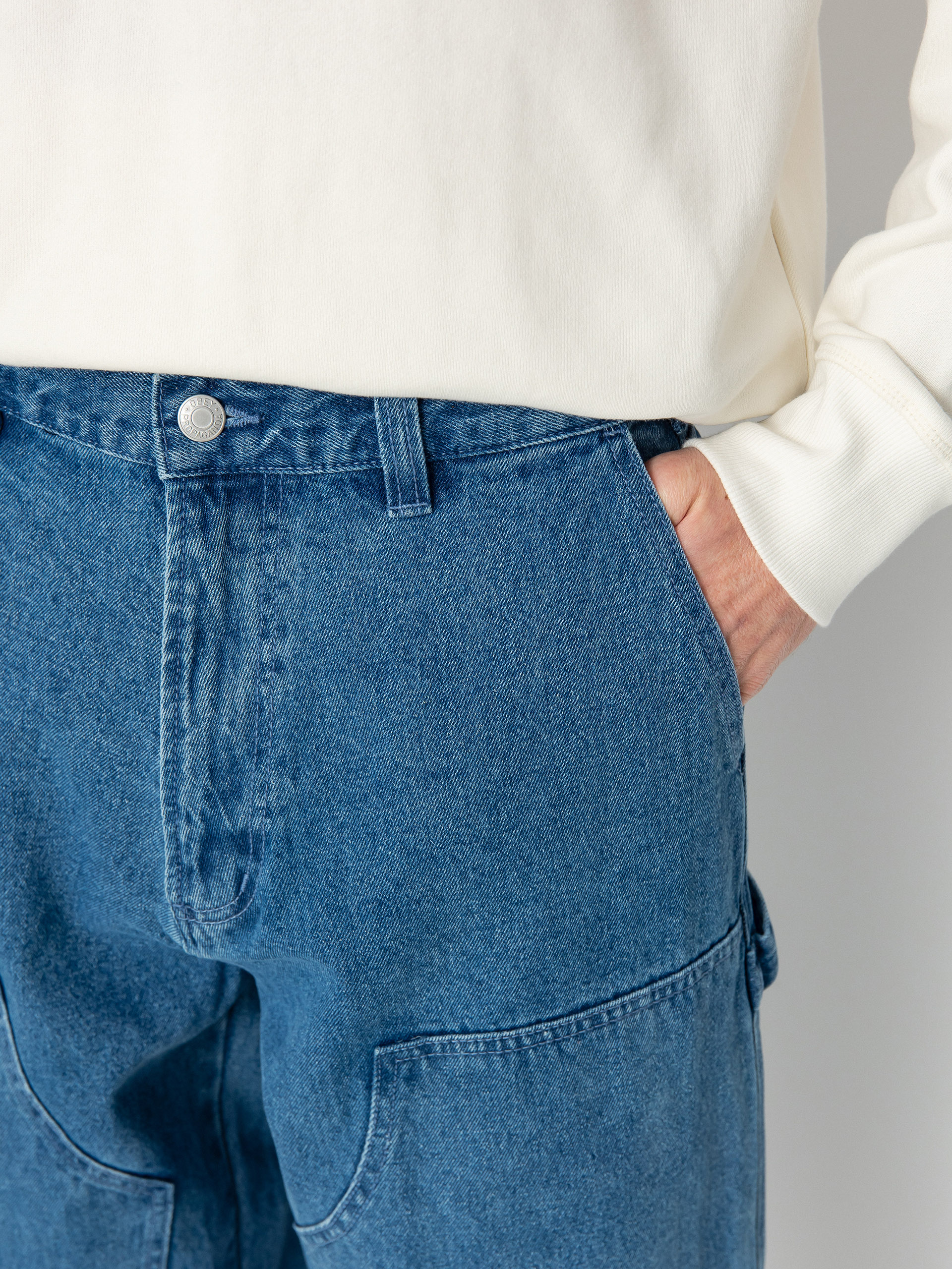 Pantaloni OBEY Bigwig Denim Carpenter (light indigo)