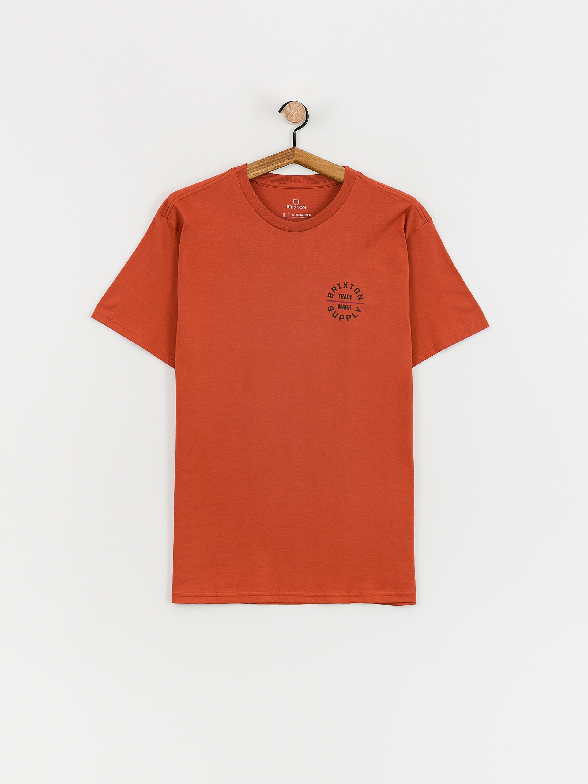 Tricou Brixton Oath V Stt (terracotta/washed black/cranbe)