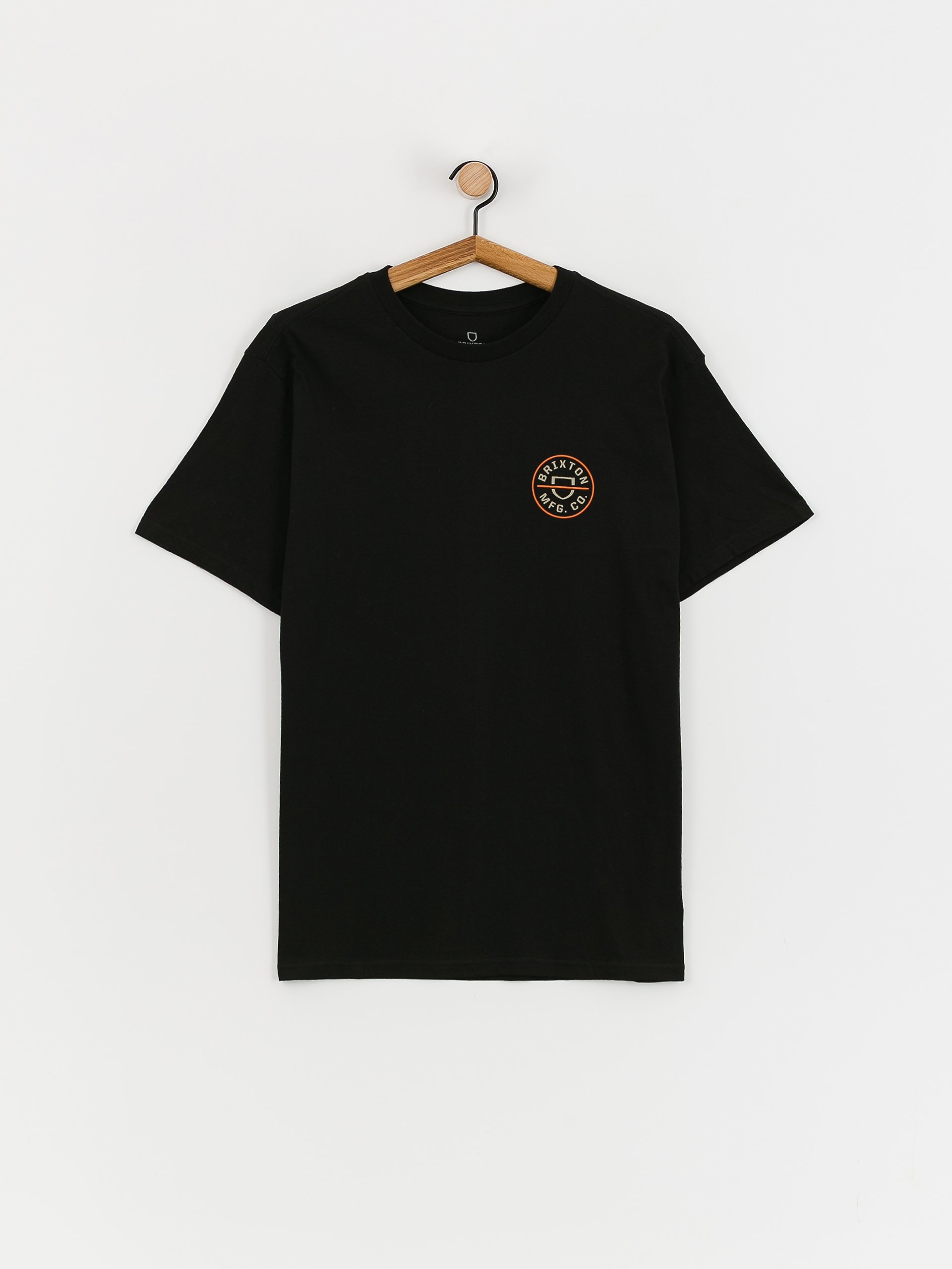 Tricou Brixton Crest II Stt (black/persimmon orange/sand)