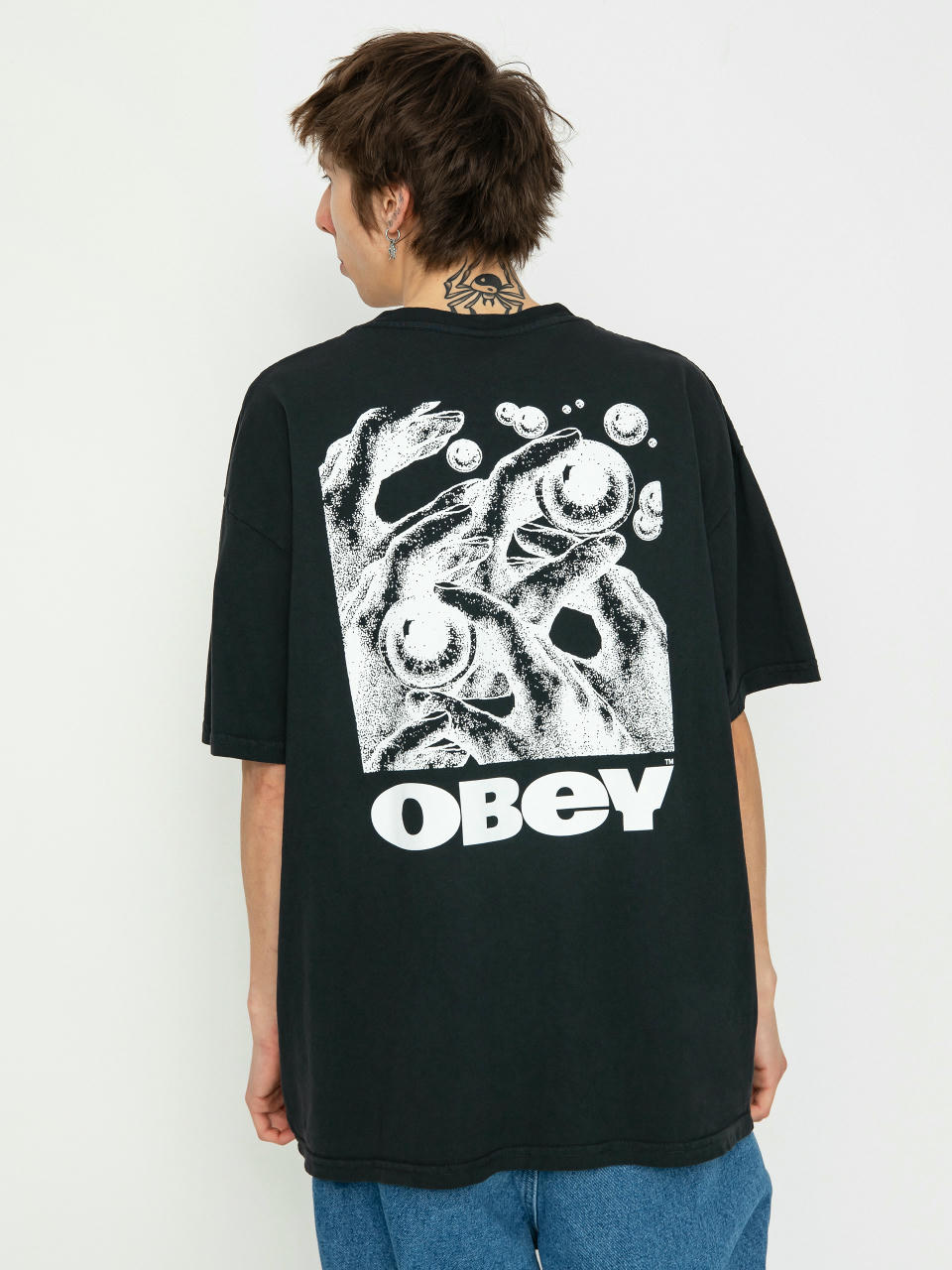 Tricou OBEY Eyes In My Head (pigment vintage black)