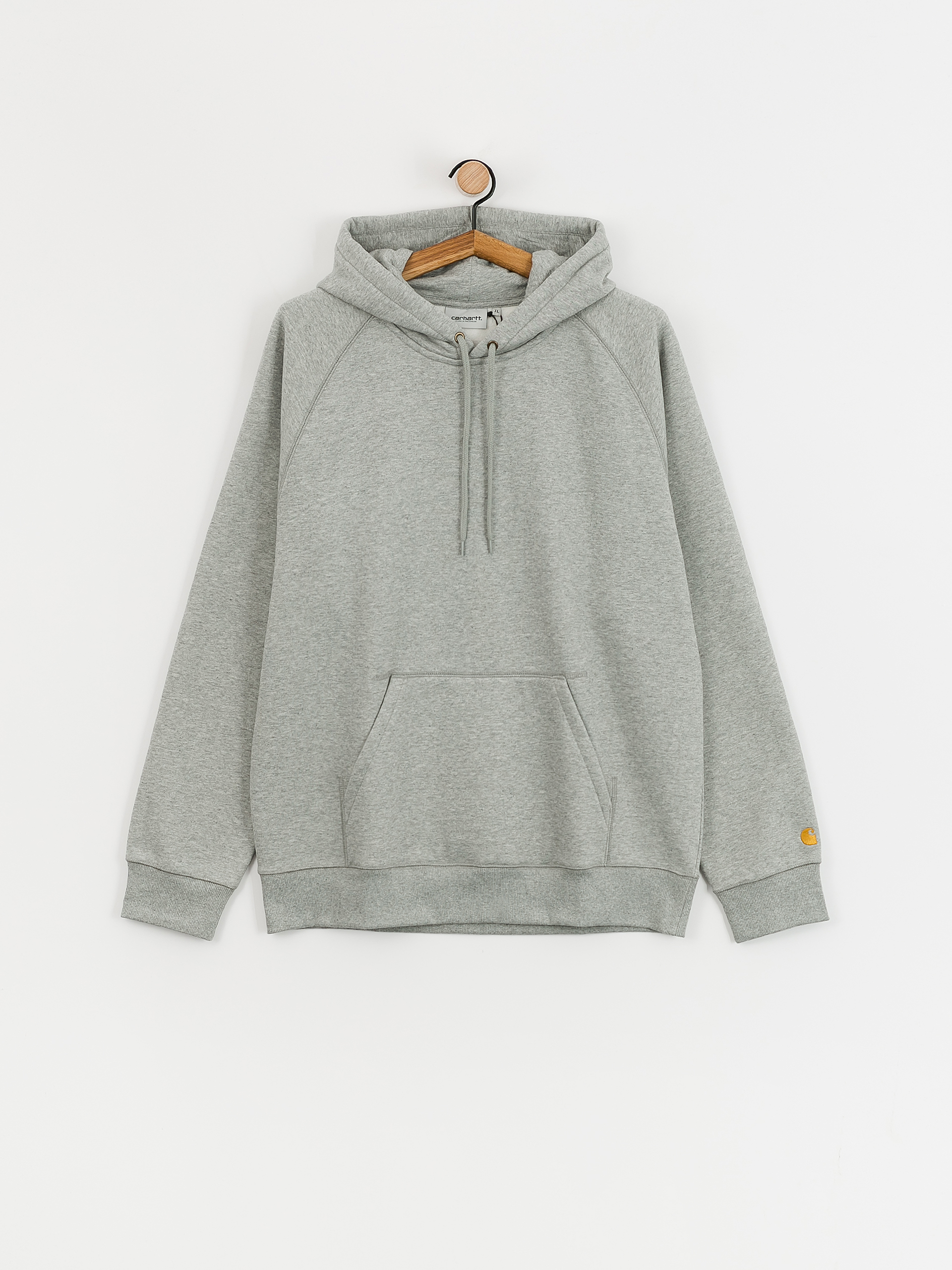 Hanorac cu glugă Carhartt WIP Chase HD (grey heather/gold)