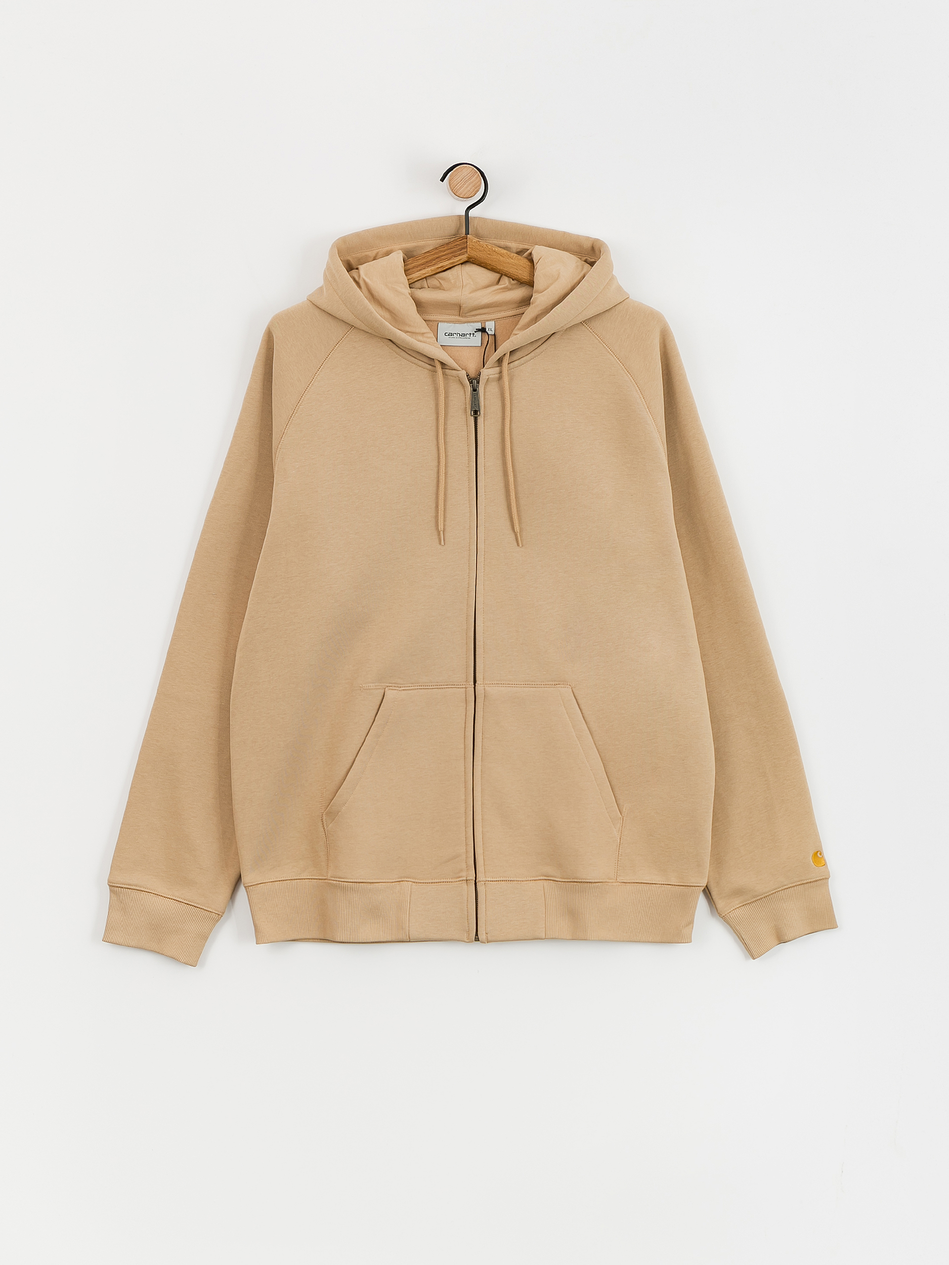 Hanorac cu glugă Carhartt WIP Chase ZHD (sable/gold)