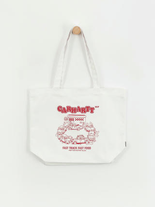 Geantă Carhartt WIP Canvas Graphic Tote (fast food print/white/samba)