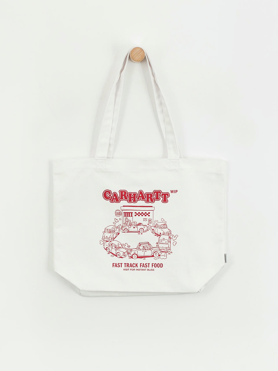 Geantă Carhartt WIP Canvas Graphic Tote (fast food print/white/samba)