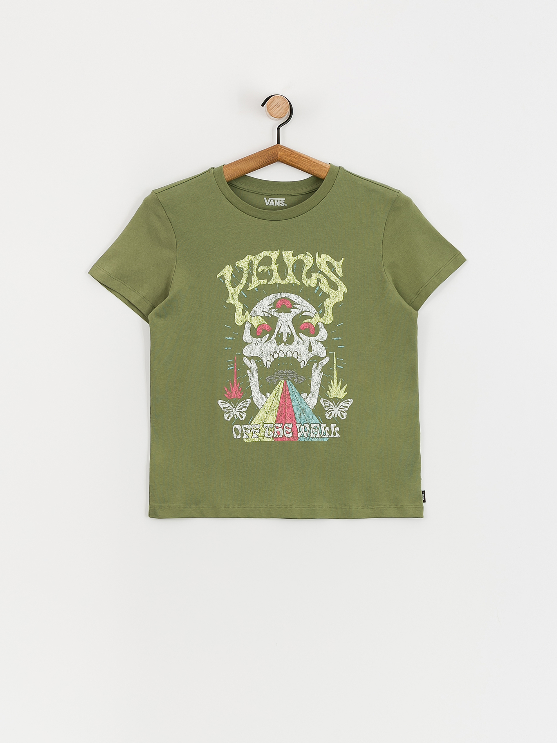 Tricou Vans Skull Saucer Crew Wmn (olivine)