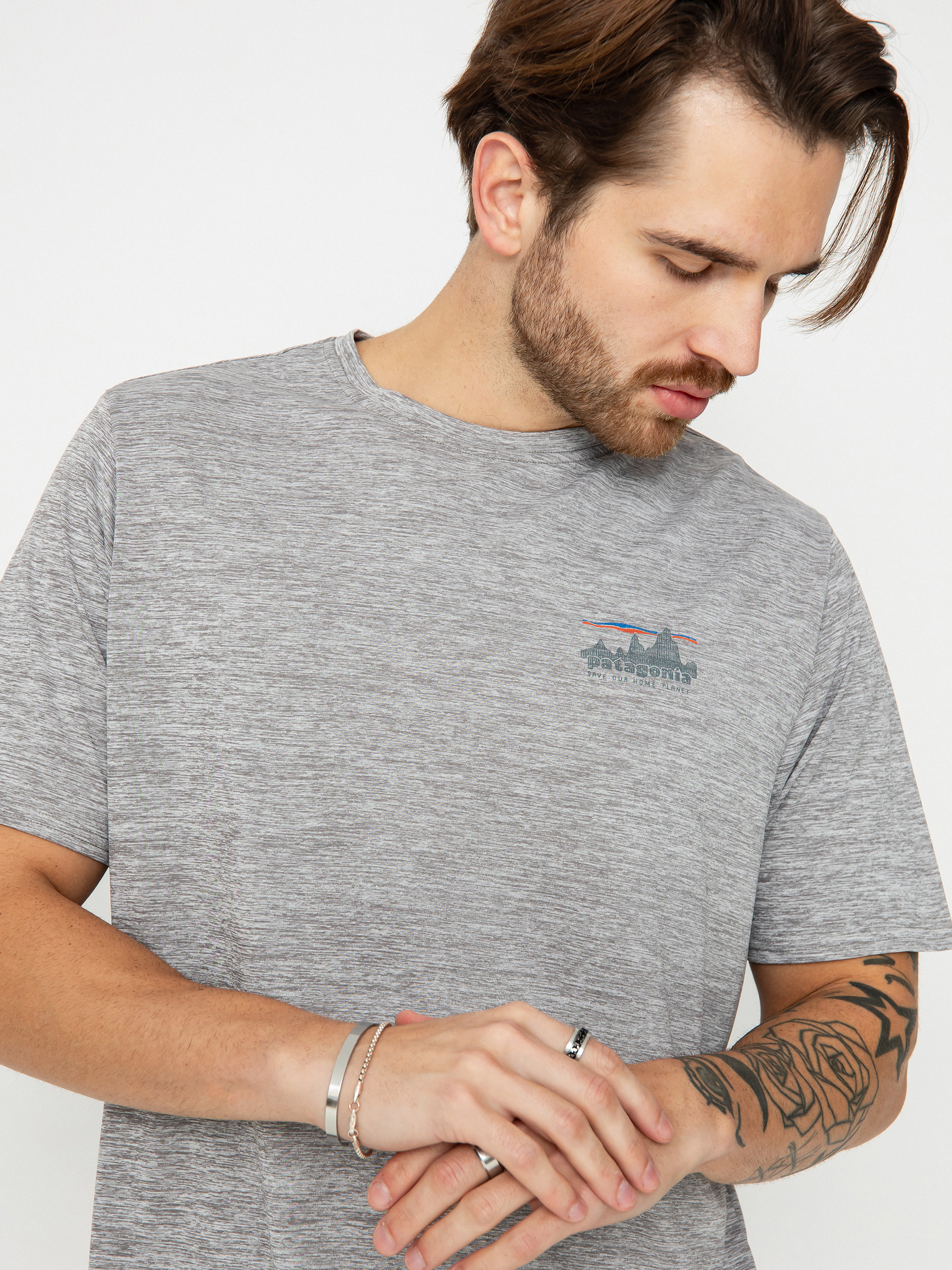 Tricou Patagonia Cap Cool Daily Graphic (73 skyline feather grey)