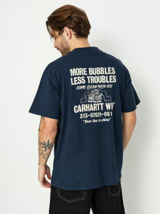 Tricou Carhartt WIP Less Troubles (blue/wax)