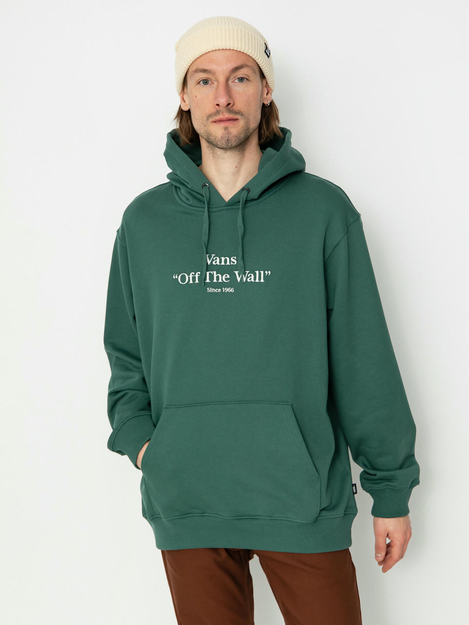 Hanorac cu glugă Vans Quoted Loose HD (bistro green)