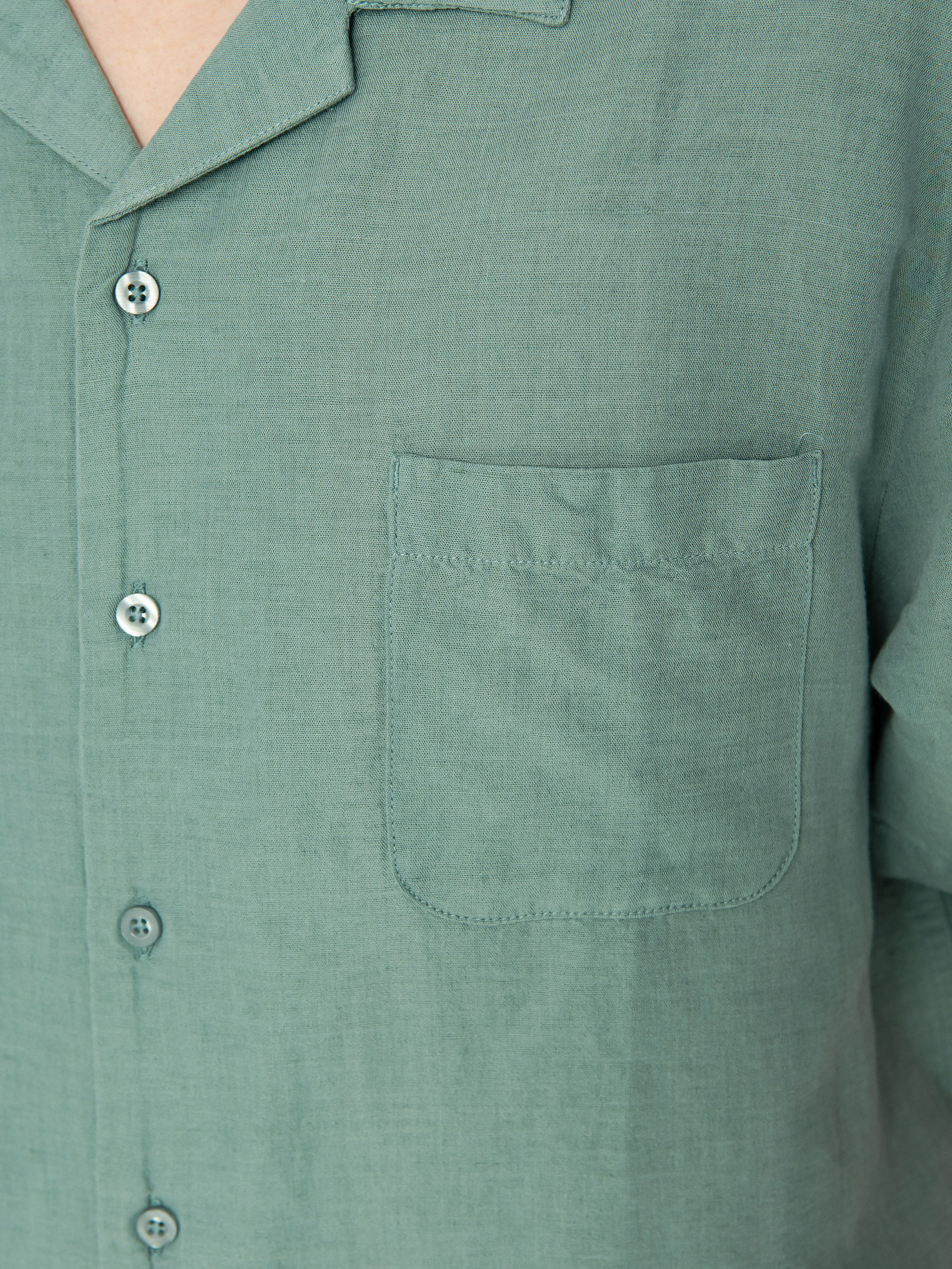 Cămașă Brixton Bunker Linen Blend (chinois green)