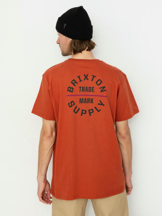 Tricou Brixton Oath V Stt (terracotta/washed black/cranbe)